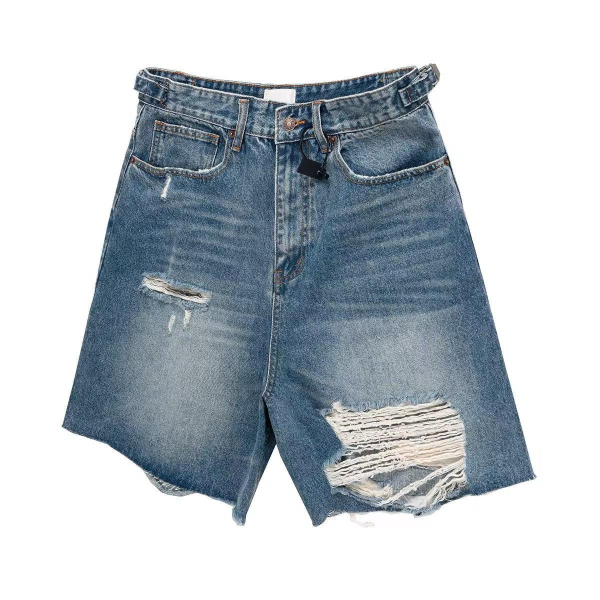 Japanese Brand × Jean Hole Washed Fringe Denim Shorts Size US 34 / EU 50 - 5 Thumbnail