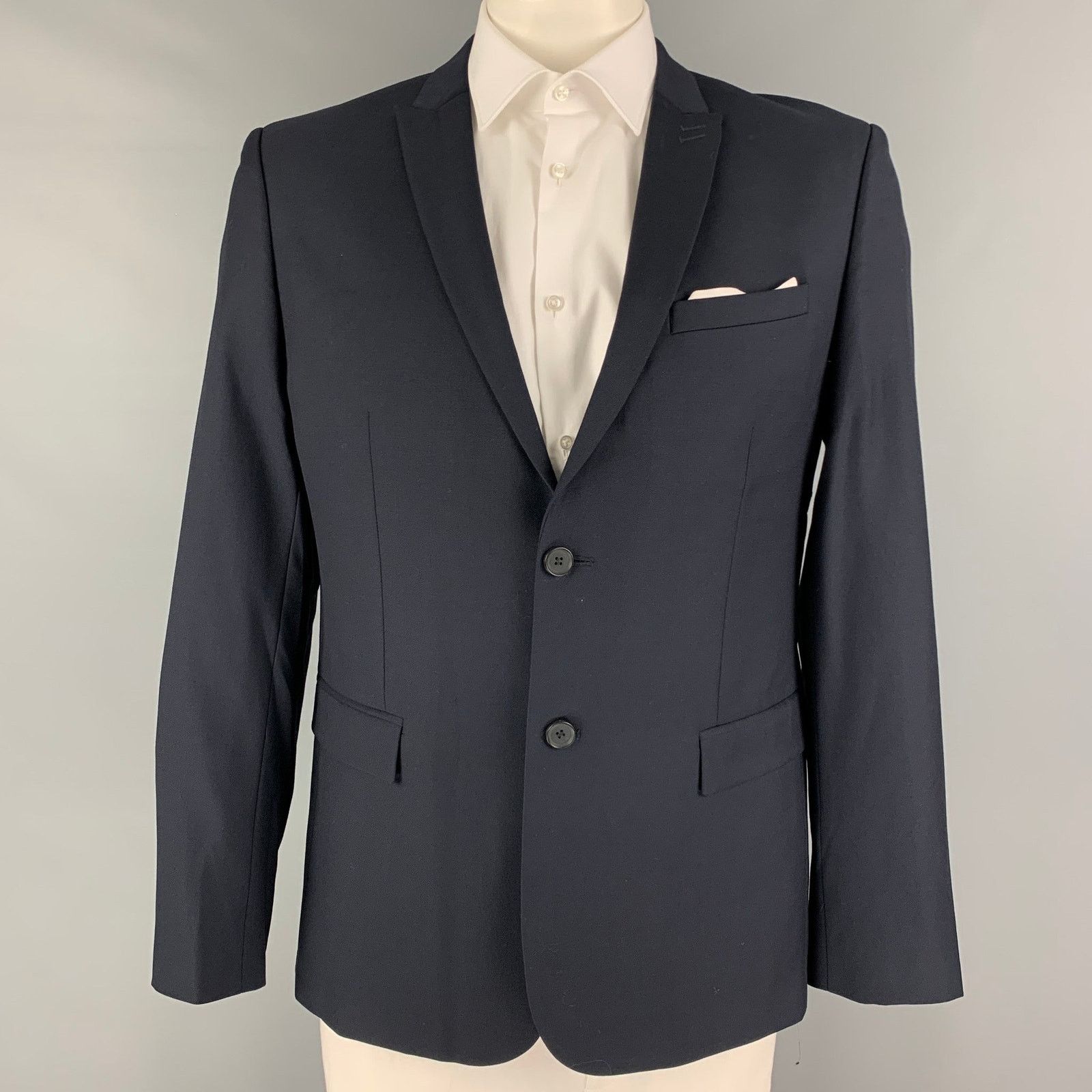 The Kooples THE KOOPLES Size 42 Navy Wool Peak Lapel Sport Coat Size 42S - 1 Thumbnail