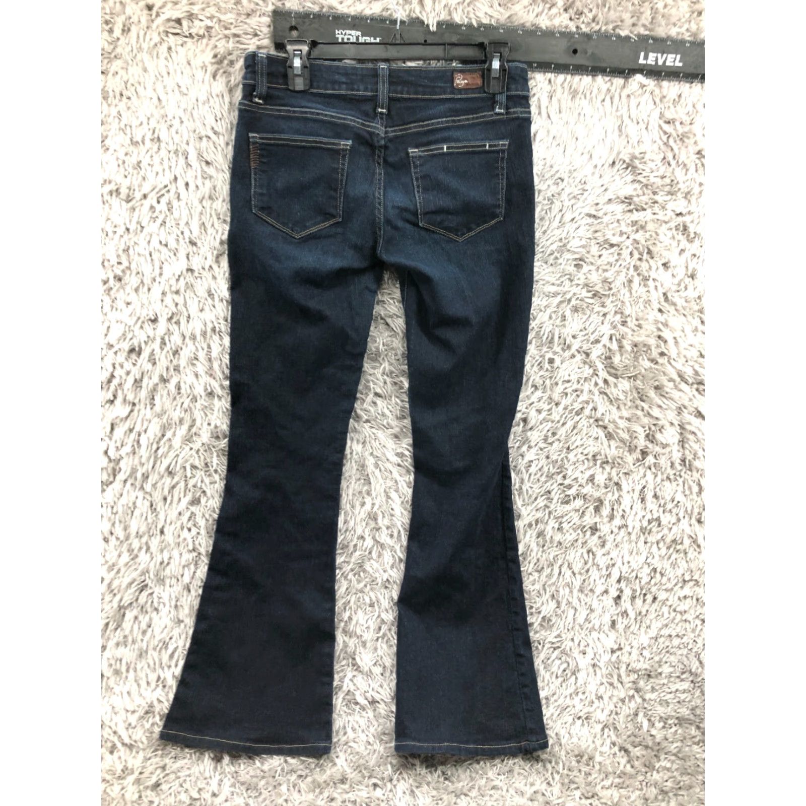 Paige Paige Jeans Flared Womens Regular Dark Blue 27 Pa ig e Flared Jeans 27 Womens Dark Wash Blue FLAW Size 27" / US 4 / IT 40 - 6 Thumbnail