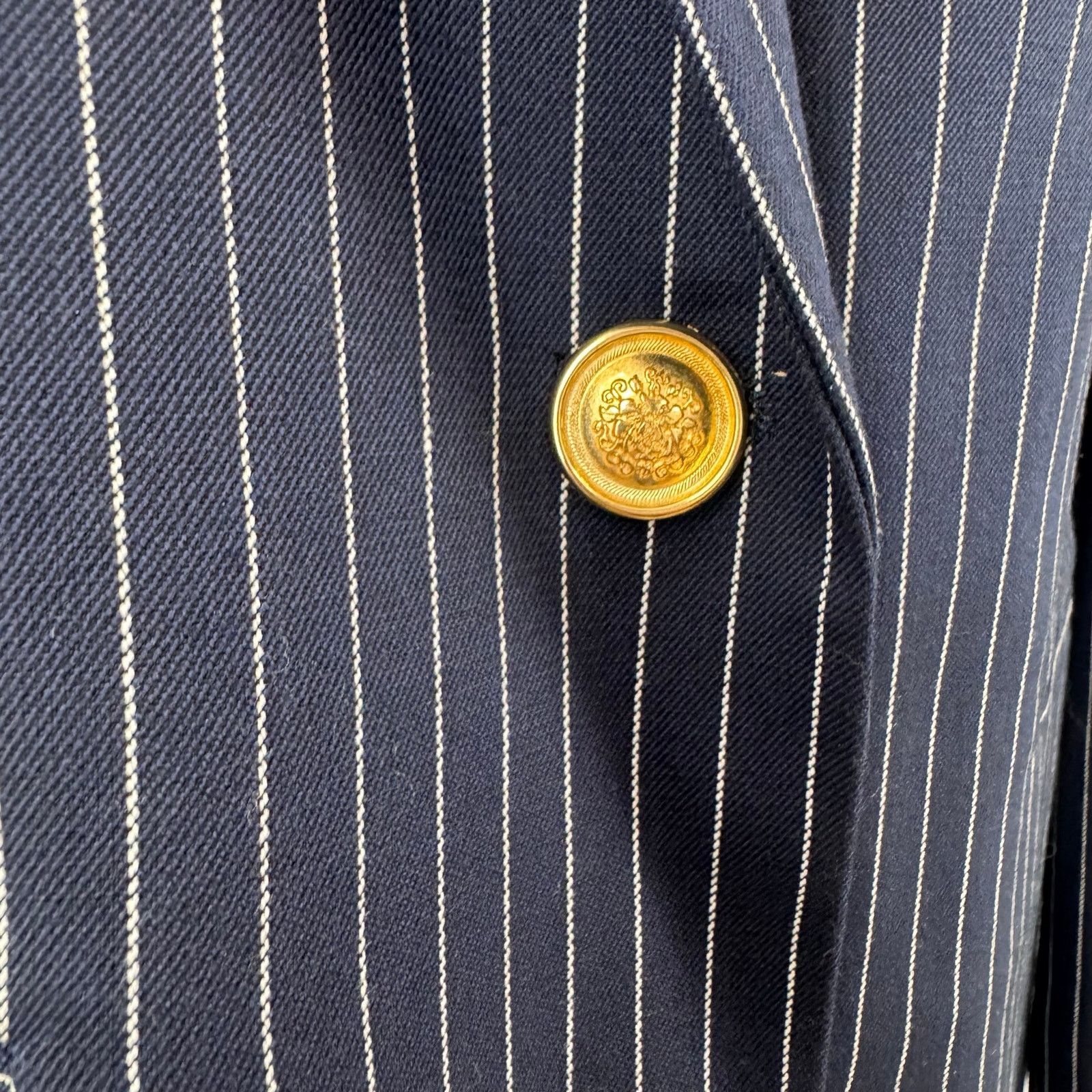 Nasty Gal NWT Nasty Gal Navy Blue Pinstripe Single Breasted Blazer Size XS / US 0-2 / IT 36-38 - 5 Thumbnail