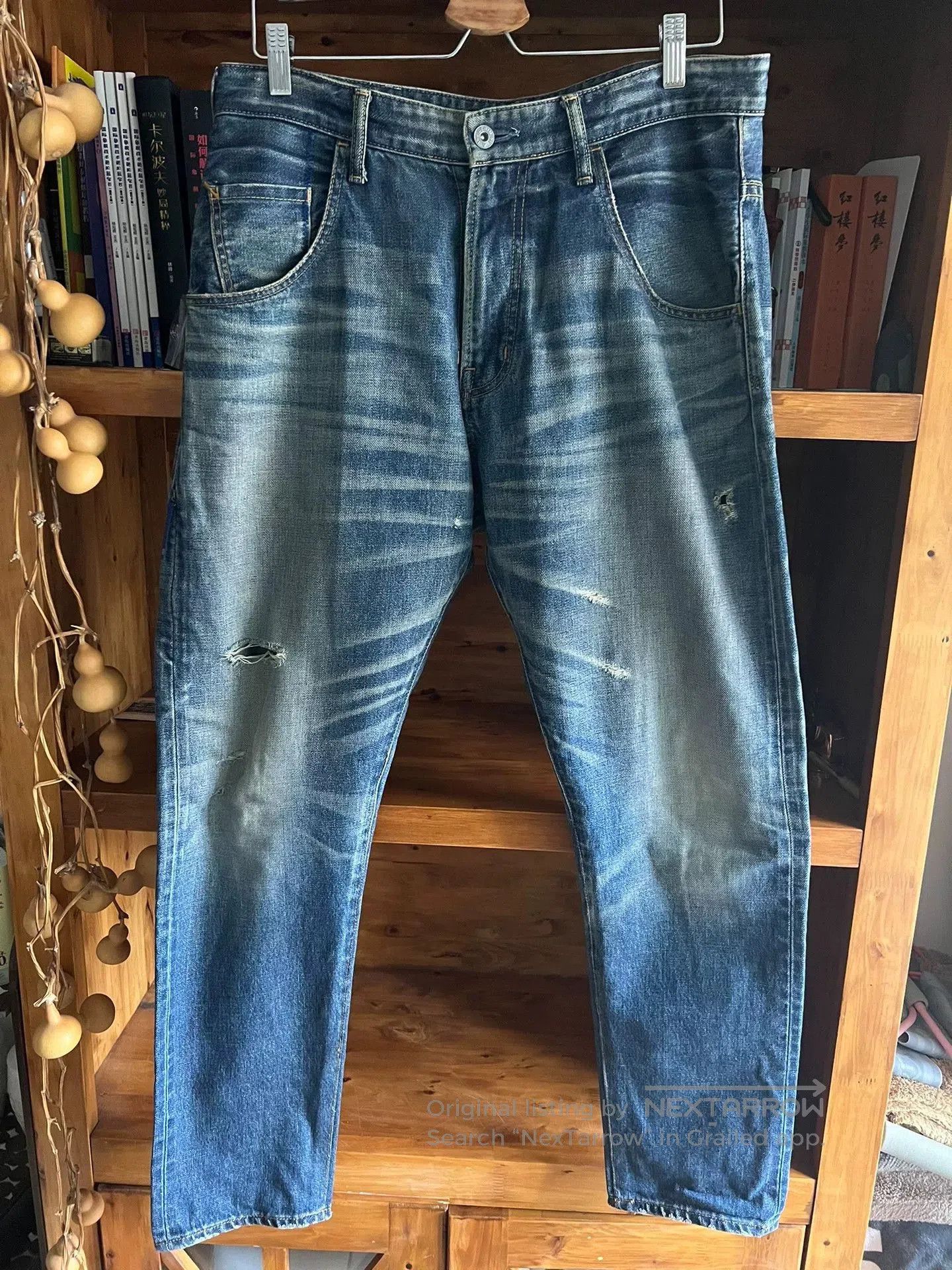 Vanquish vanquish fragment distressed blue denim jeans. Size US 34 / EU 50 - 1 Thumbnail
