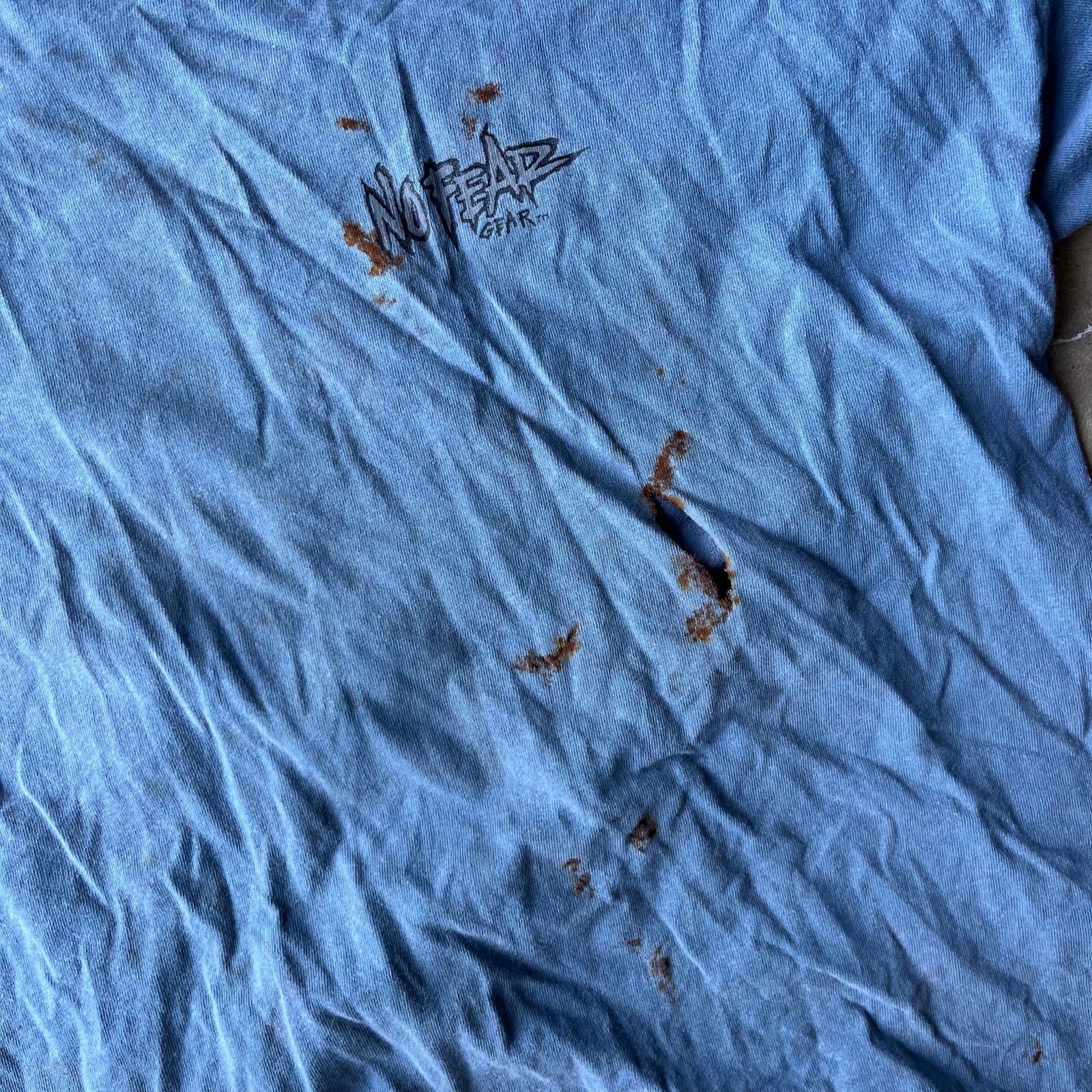 Vintage VINTAGE THRASHED NO FEAR SHIRT XL 90S SKATE SURF Size US XL / EU 56 / 4 - 4 Thumbnail