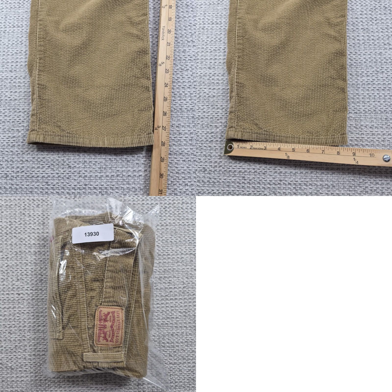 Levi's Levi's Pants Mens 32x30 Beige Corduroy Straight Leg 5 Pocket Khaki Casual Fall Size US 32 / EU 48 - 9 Thumbnail