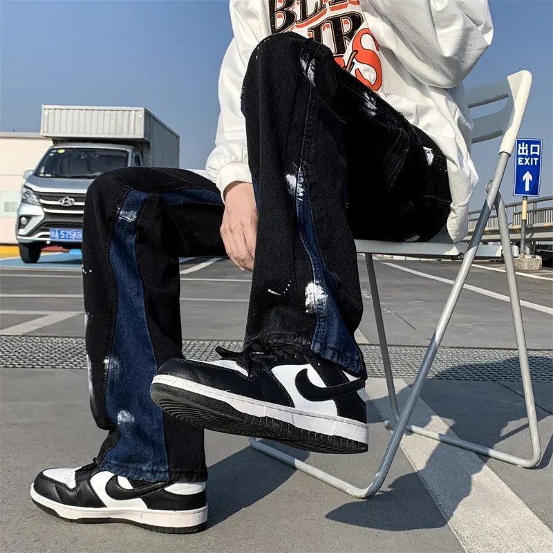 Japanese Brand High street wide leg splashed ink jeans Size US 32 / EU 48 - 5 Thumbnail