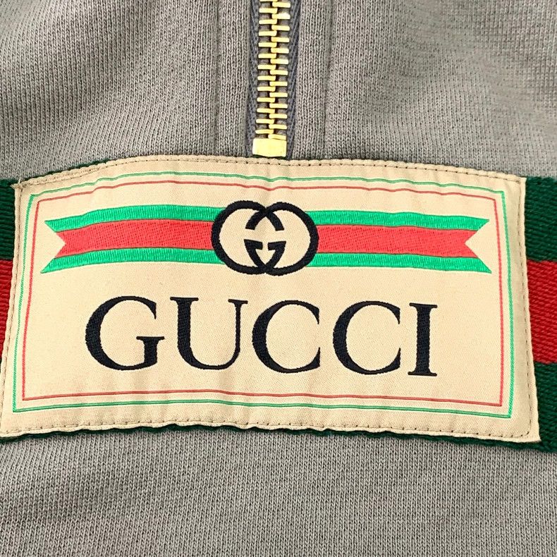Gucci Gucci Brown-green webbing logo embroidery cotton hooded dra Size US XS / EU 42 / 0 - 6 Thumbnail
