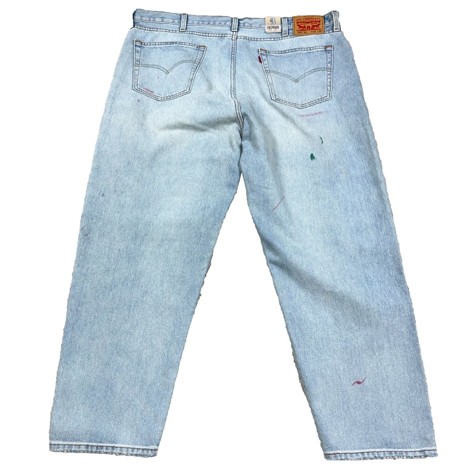 Levi's Levi's 550 Jeans Men 42x30 Relaxed Tapered Fit Blue Denim Cotton 5-Pocket Distressed? No Distressed Light Wash Baggy N/A Size US 42 / EU 58 - 2 Thumbnail