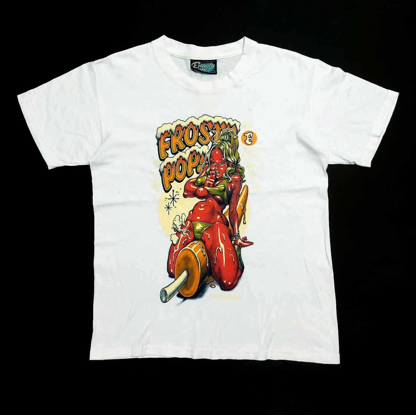image of Hook Ups x Hot Model Sex Vintage '98 Erosty Pop! By Rockin Jelly Bean Tee in White (Size Medium)