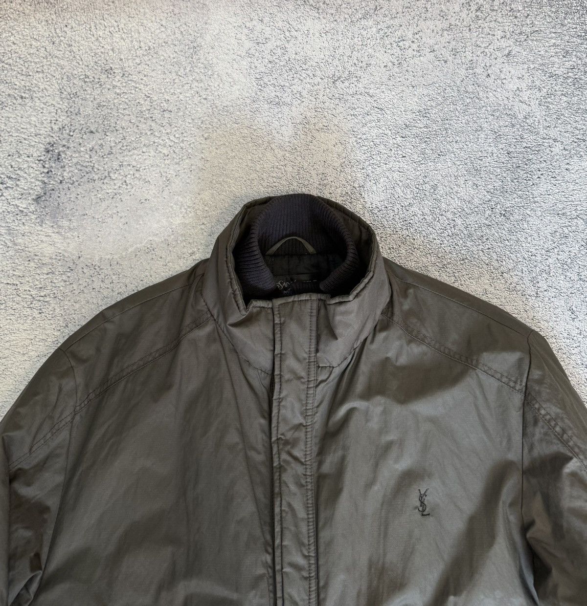 Yves Saint Laurent YSL Yves Saint Laurent Jacket L Graphite Logo Bomber Designe Size US L / EU 52-54 / 3 - 5 Thumbnail