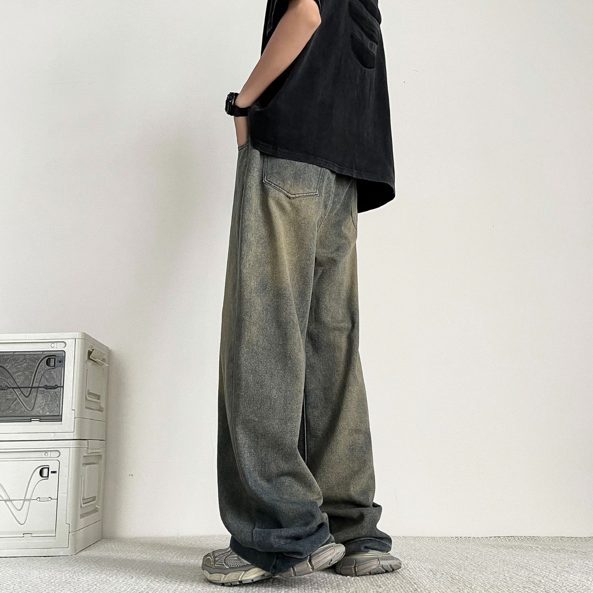 Japanese Brand × Jean Retro high street straight leg loose jeans Size US 32 / EU 48 - 3 Thumbnail