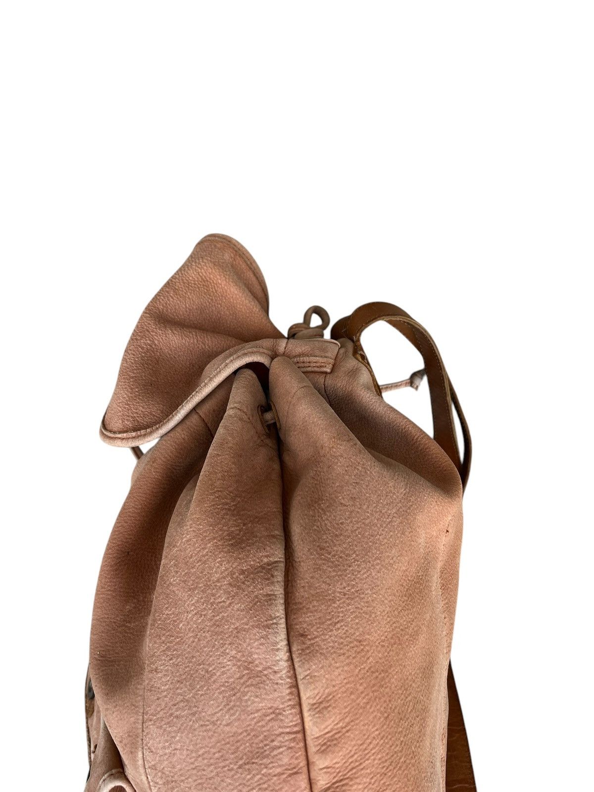 Leather Vintage COCARDE Japan Faded Patina Leather Backpack Bag Size ONE SIZE - 14 Thumbnail