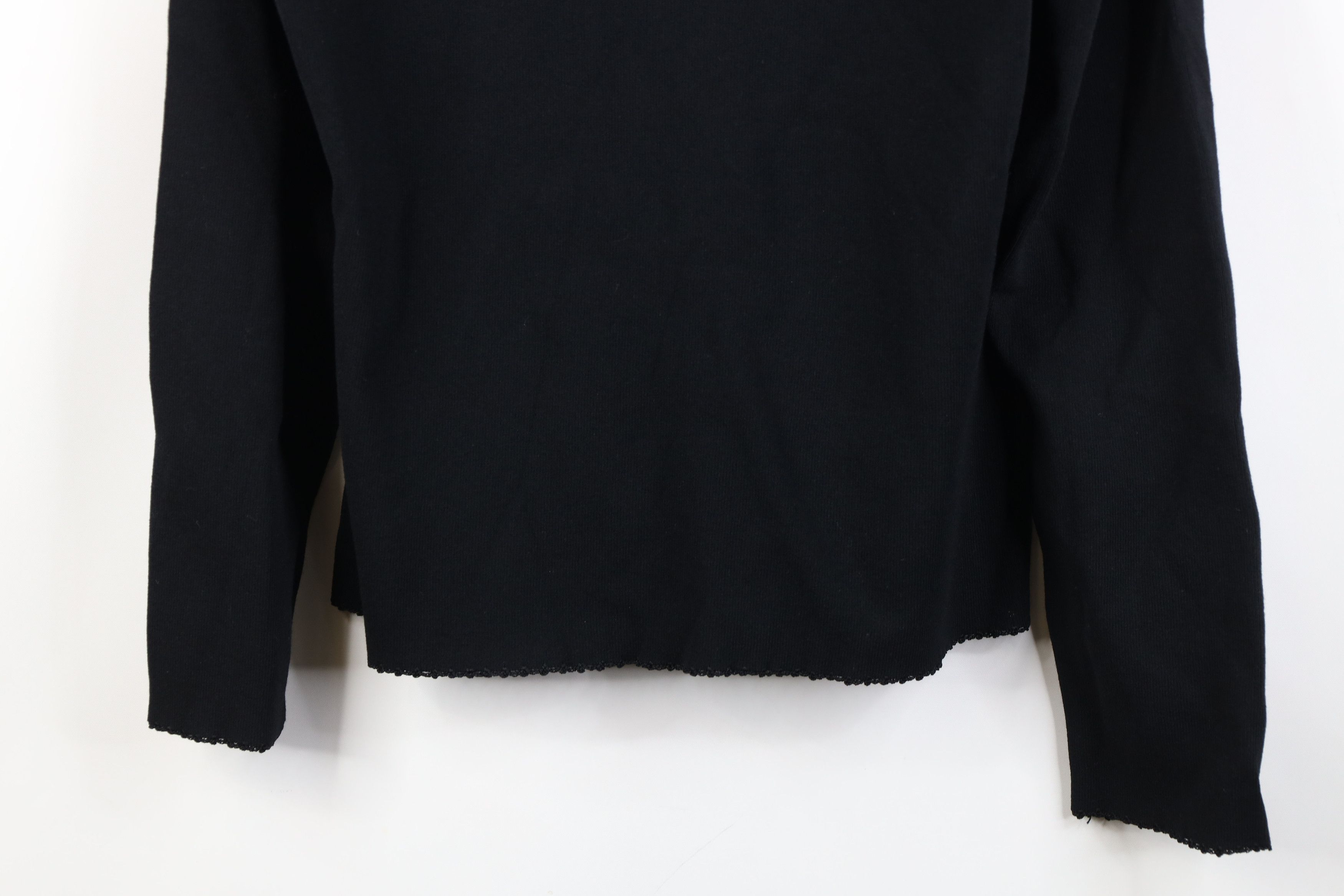 Vintage Vintage 90s Streetwear Babydoll Ribbed V-Neck Sweater Black Size XL / US 12-14 / IT 48-50 - 3 Thumbnail