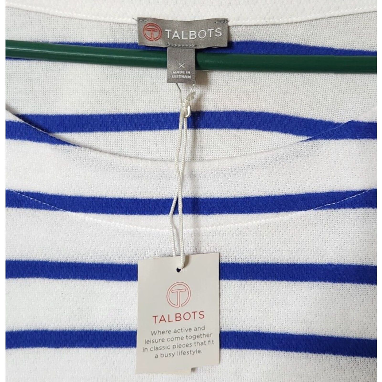 Talbots Talbots Womens X Knit Sweater 100% Cotton Pullover 3/4 Sleeve Striped XS? Size XL / US 12-14 / IT 48-50 - 5 Thumbnail