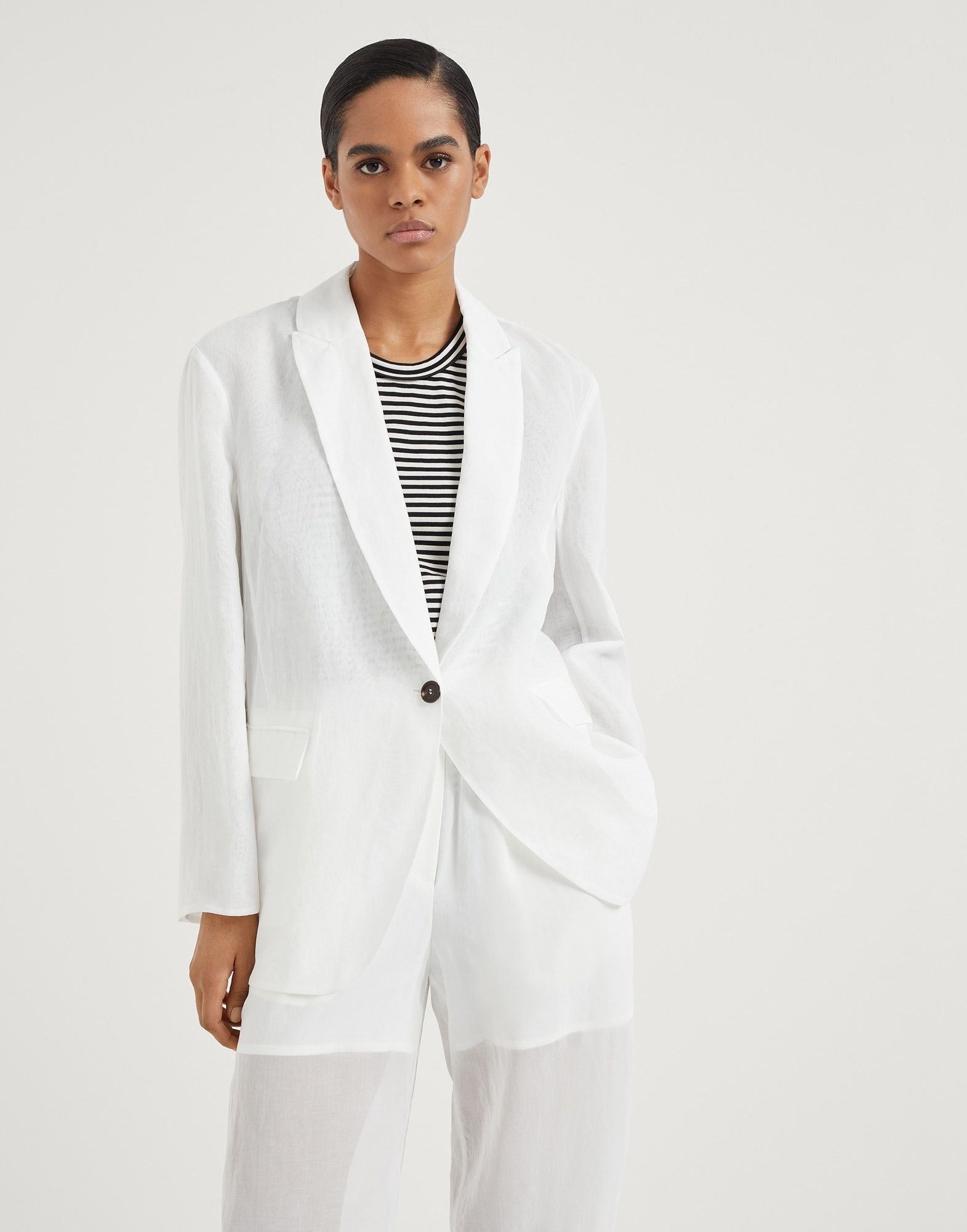 o1la1rc1a0425 Woven Jacket Wool in Off White
