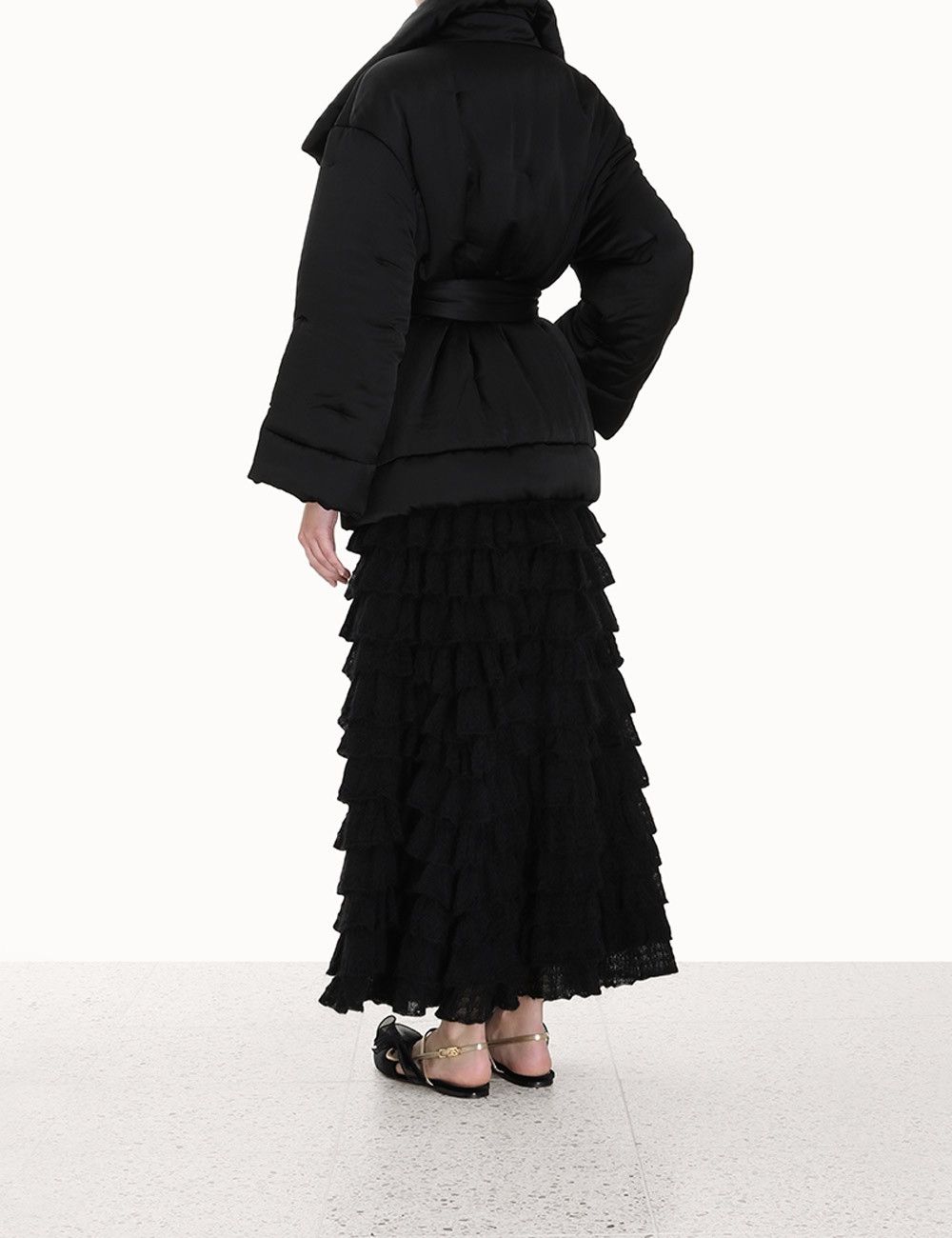 Zimmermann oc11z0225 Luminosity Satin Wadded Jacket in Black Size S / US 4 / IT 40 - 4 Thumbnail