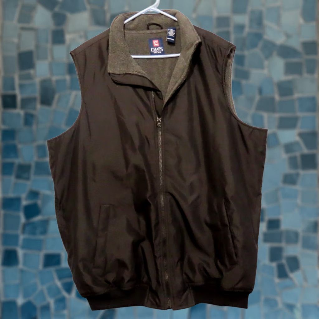 Chaps Chaps Men's XLT Full Zip Outdoors Black Fleece Lined Vest Shirt Men XLT Vest Black Fleece Winter Outdoors Vintage No Size US XL / EU 56 / 4 - 1 Thumbnail
