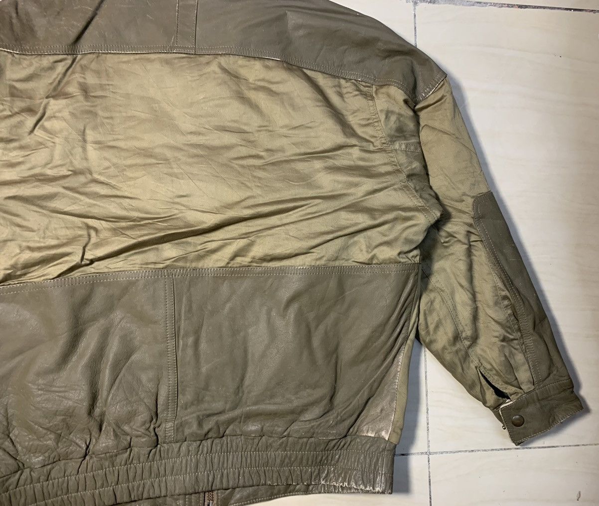 Japanese Brand RARE ORB BY MIZUNO COW LEATHER X COTTON JACKET RARE DESIGN Size US M / EU 48-50 / 2 - 12 Thumbnail