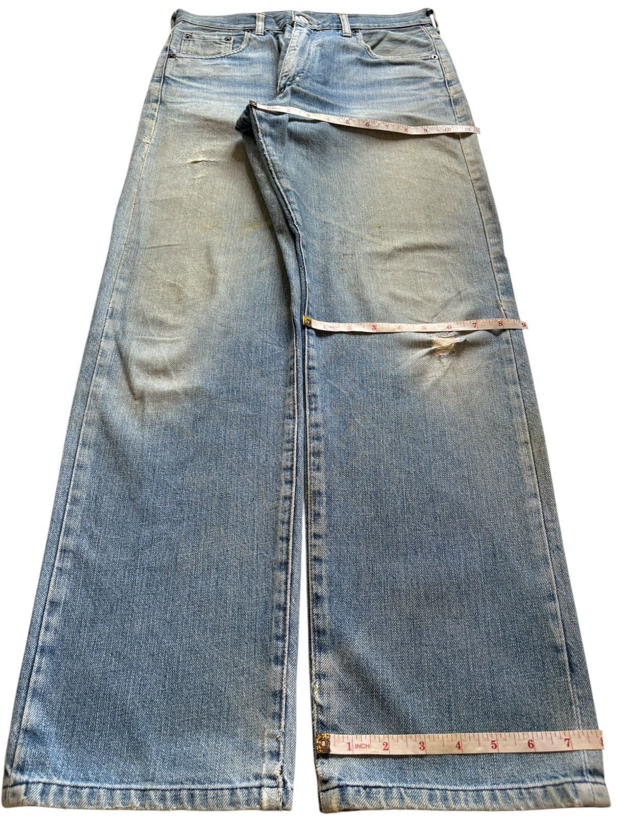 Levi's Vintage 80s Levis Selvedge Big E Mud Wash Baggy Jean Size US 31 - 15 Thumbnail