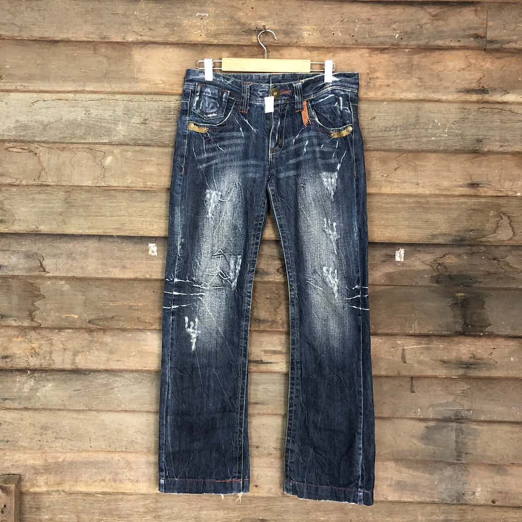 Japanese Brand DL Casse Jeans Blue distressed Denim Pants #4585 Size US 29 - 7 Thumbnail