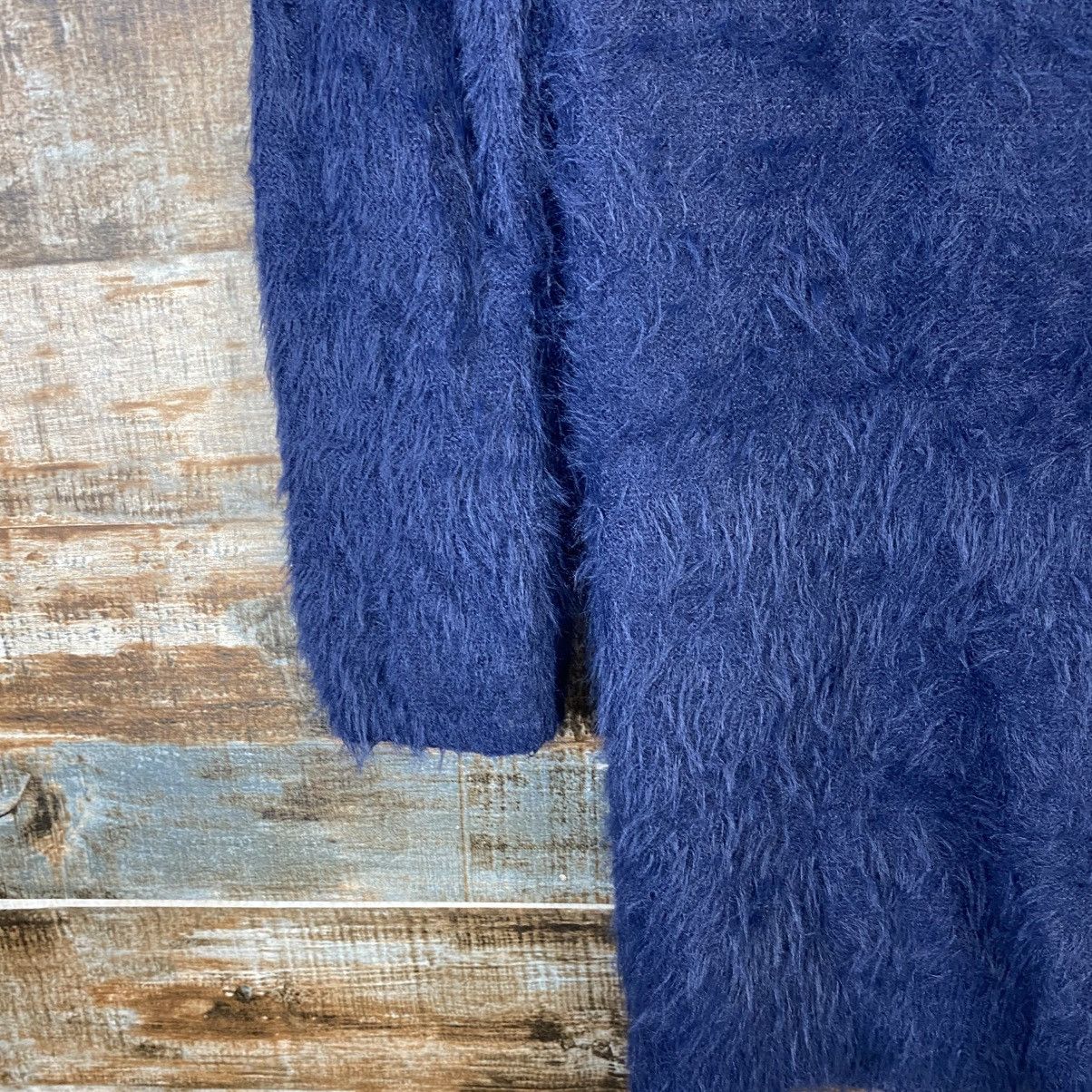 Japanese Brand DL Spiral Girl Dark Blue Fur shaggy Knitwear #C1094 Size S / US 4 / IT 40 - 15 Thumbnail