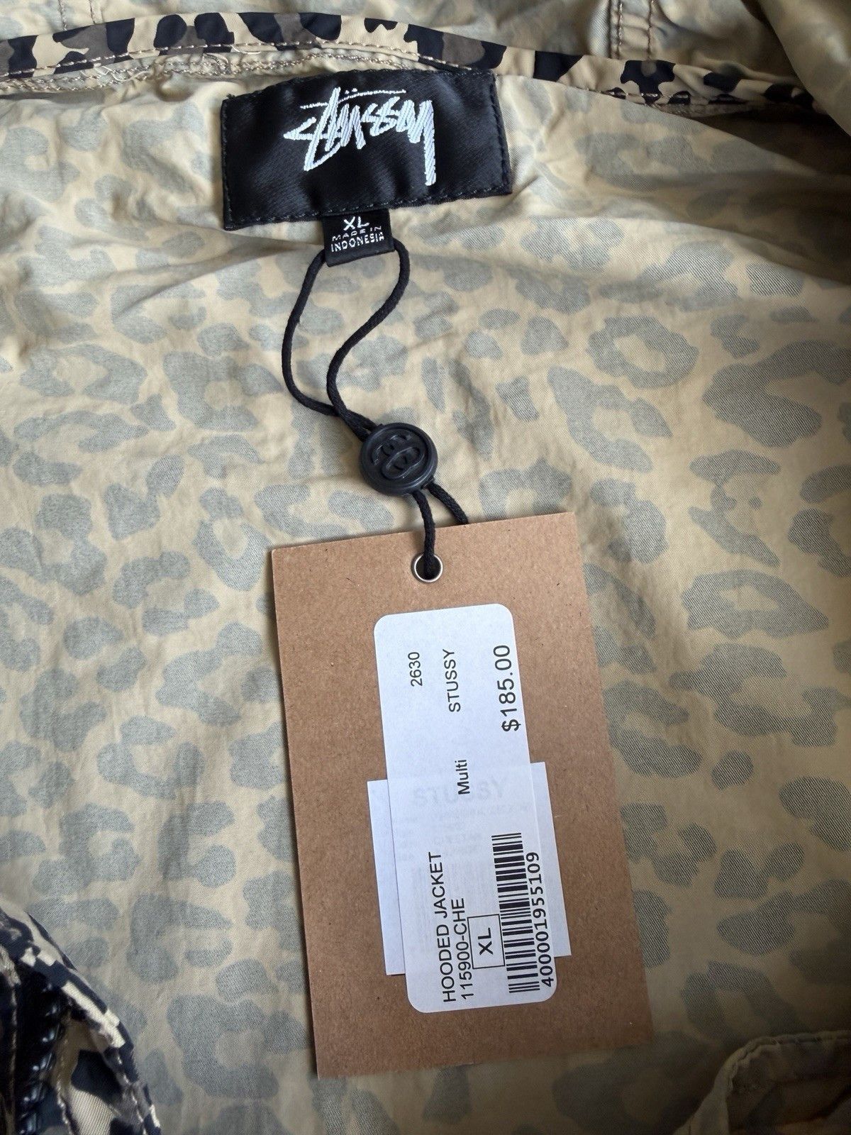 Stussy XL STUSSY Lightweight Hooded Jacket Cheetah Nylon Zip Up Size US XL / EU 56 / 4 - 4 Thumbnail