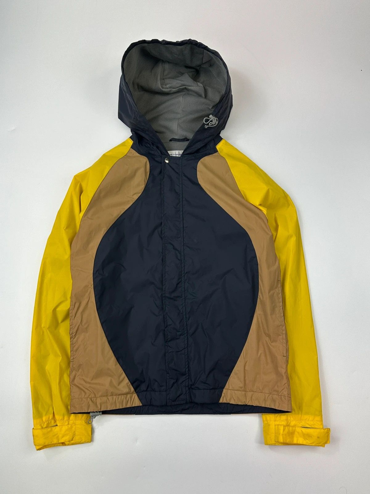 Comme des Garcons CDG Shirt SS2009 Yellow & Blue Block Nylon Hooded Jacket Size US S / EU 44-46 / 1 - 1 Thumbnail