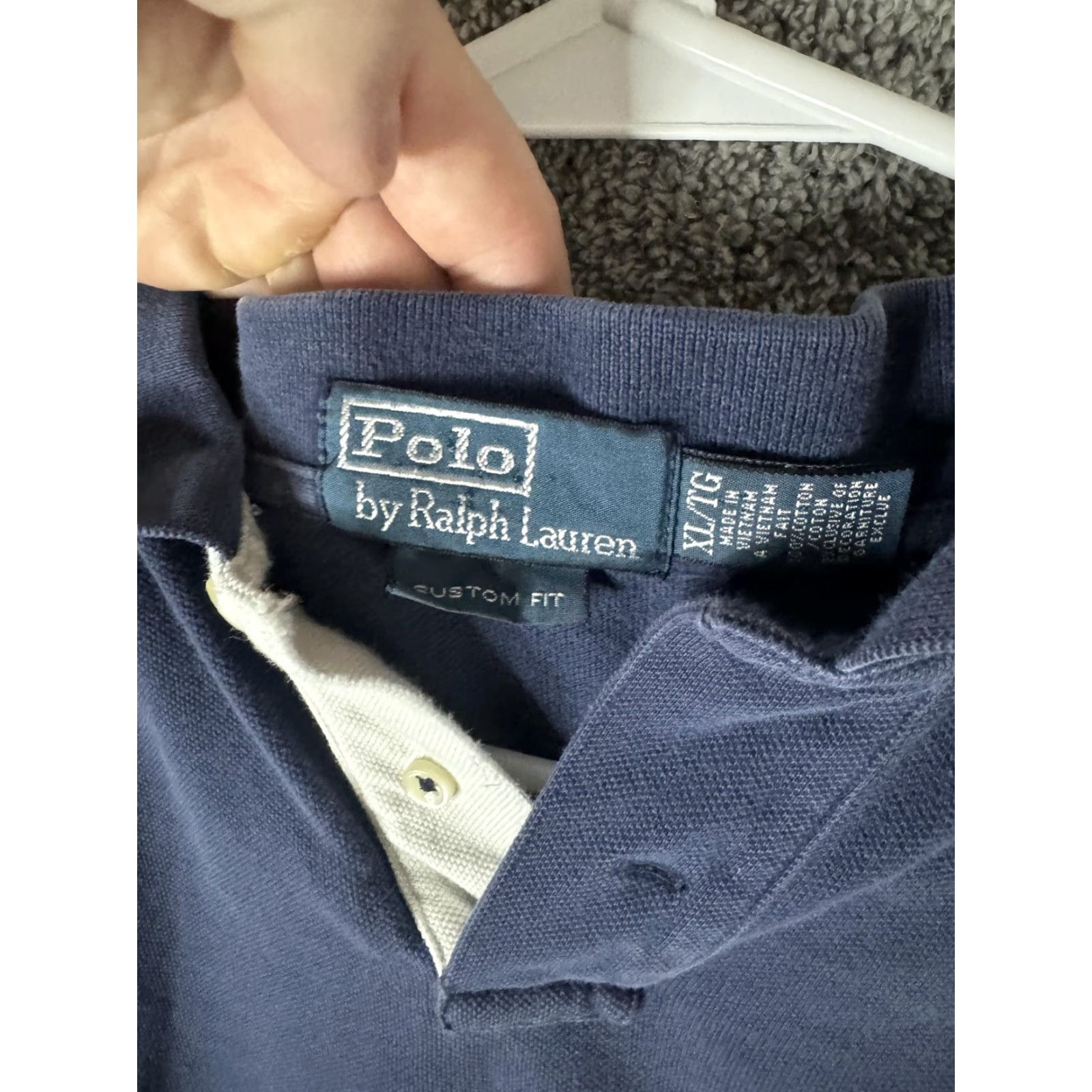 Polo Ralph Lauren Polo Ralph Lauren Polo Shirt Mens XL Navy White Custom Fit Red Stripes Short Slv Size US XL / EU 56 / 4 - 7 Thumbnail