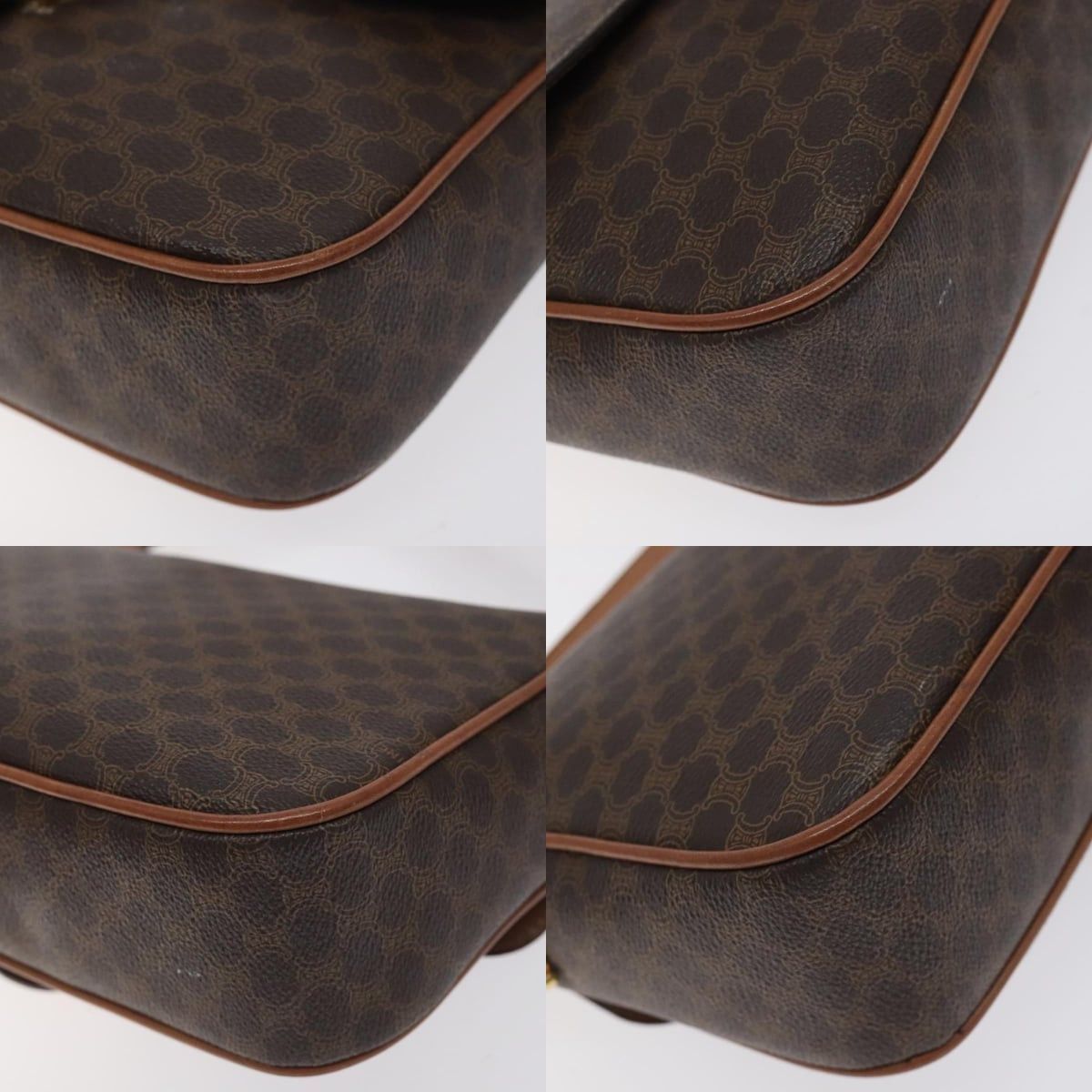 Celine CELINE Macadam Canvas Shoulder Bag Pvc Leather Brown Gold Size ONE SIZE - 10 Thumbnail