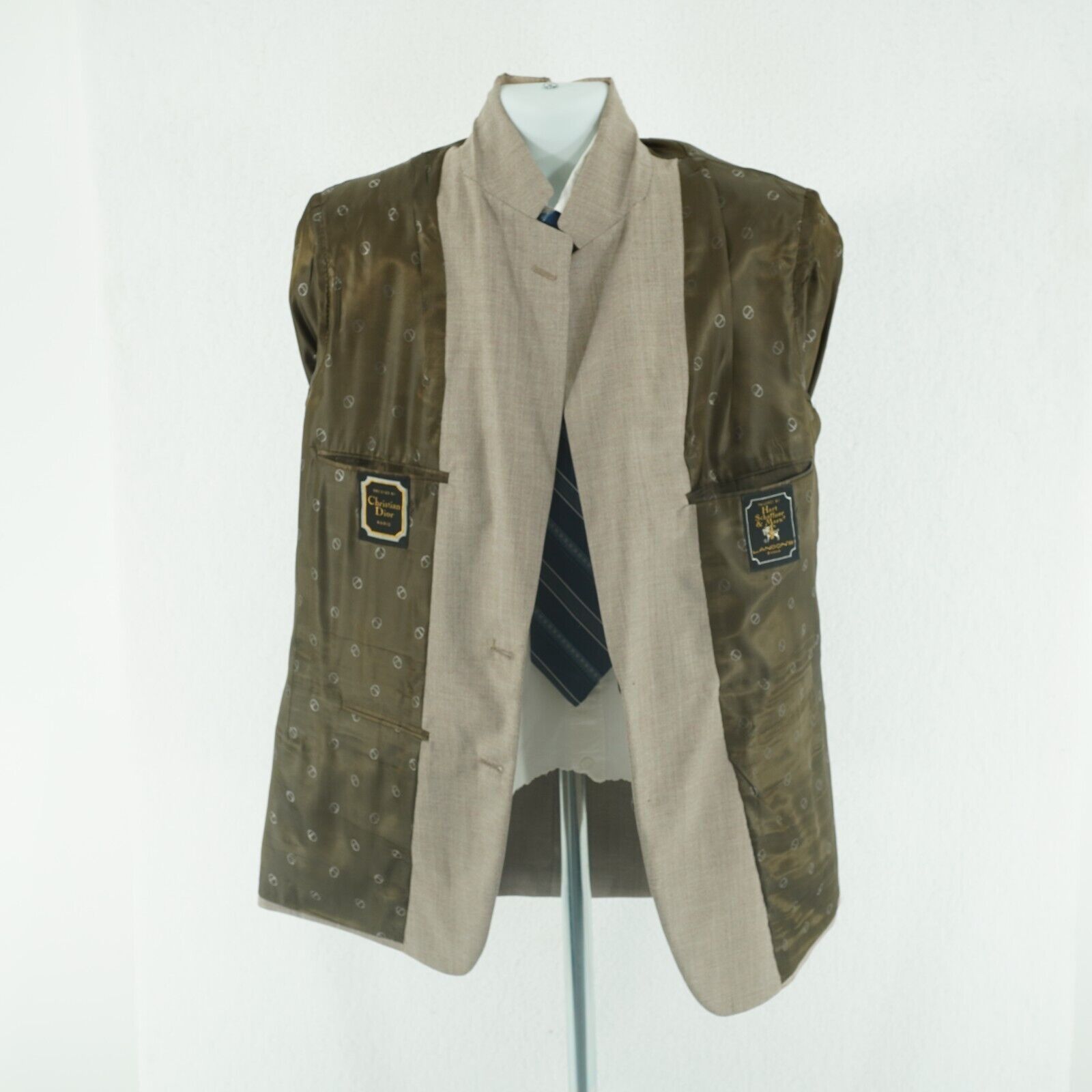 Hart Schaffner Marx Hart Schaffner Marx Christian Dior Wool Tan Red Green Check Size 40L - 11 Thumbnail