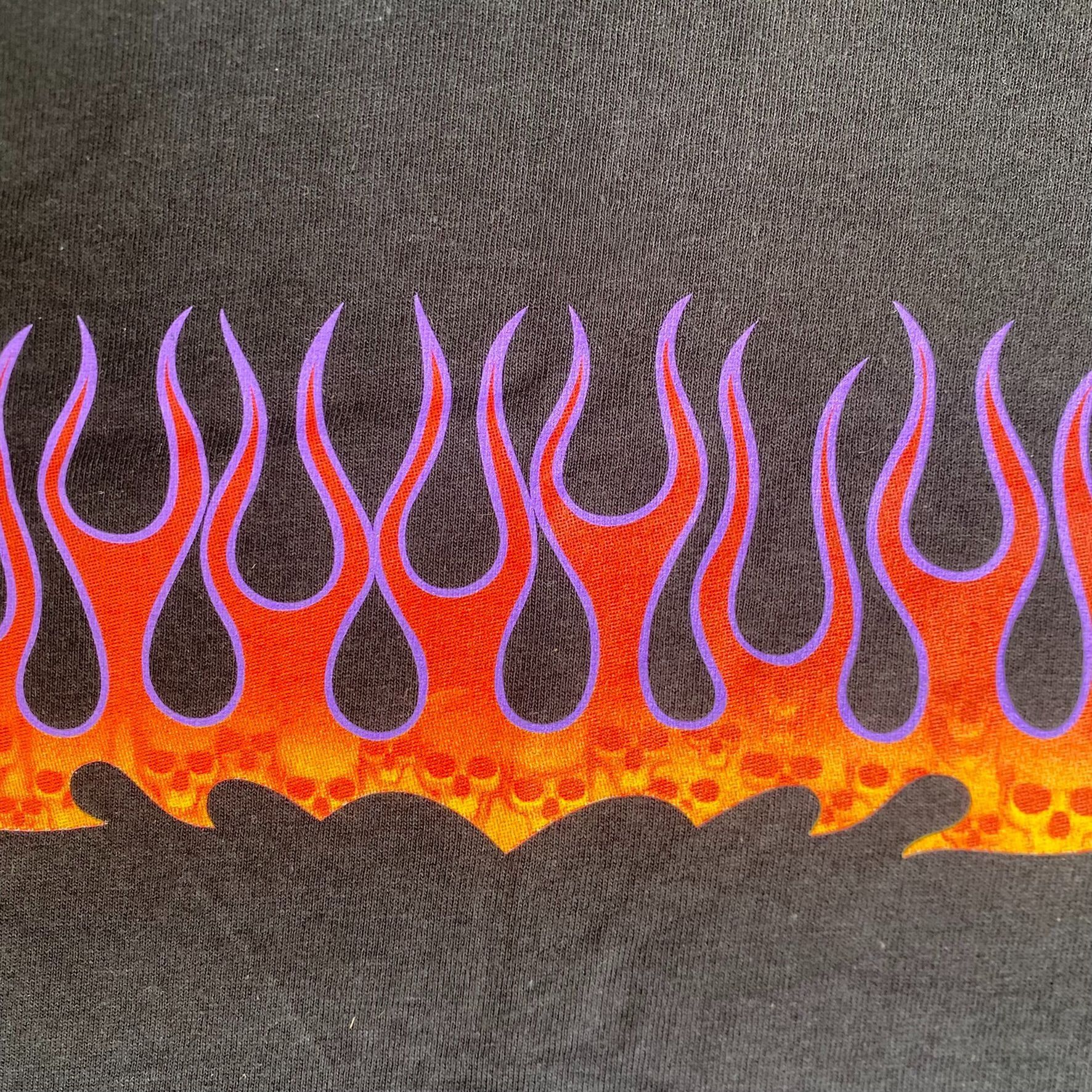 Liquid Blue Vintage 90s Flame Skull Shirt Liquid Blue Fire Goth Punk Tee Size US L / EU 52-54 / 3 - 3 Thumbnail