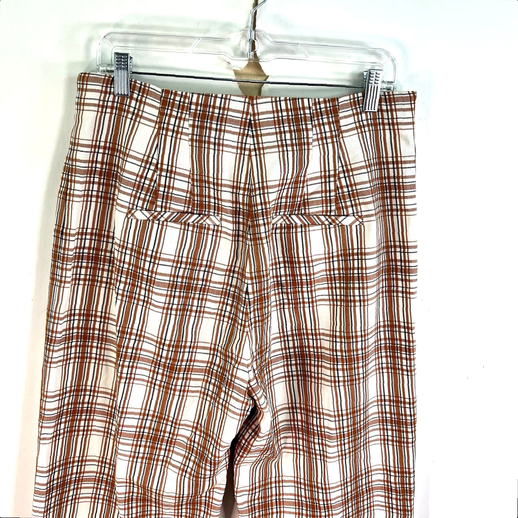 Veronica Beard VERONICA BEARD Pants DOVA Orange Plaid Trousers Cropped Size 10 Size 32" / US 10 / IT 46 - 7 Thumbnail