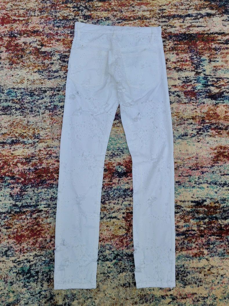 Ann Demeulemeester Ann Demeulemeester Distressed White Jeans-2506 Size 22" - 3 Thumbnail
