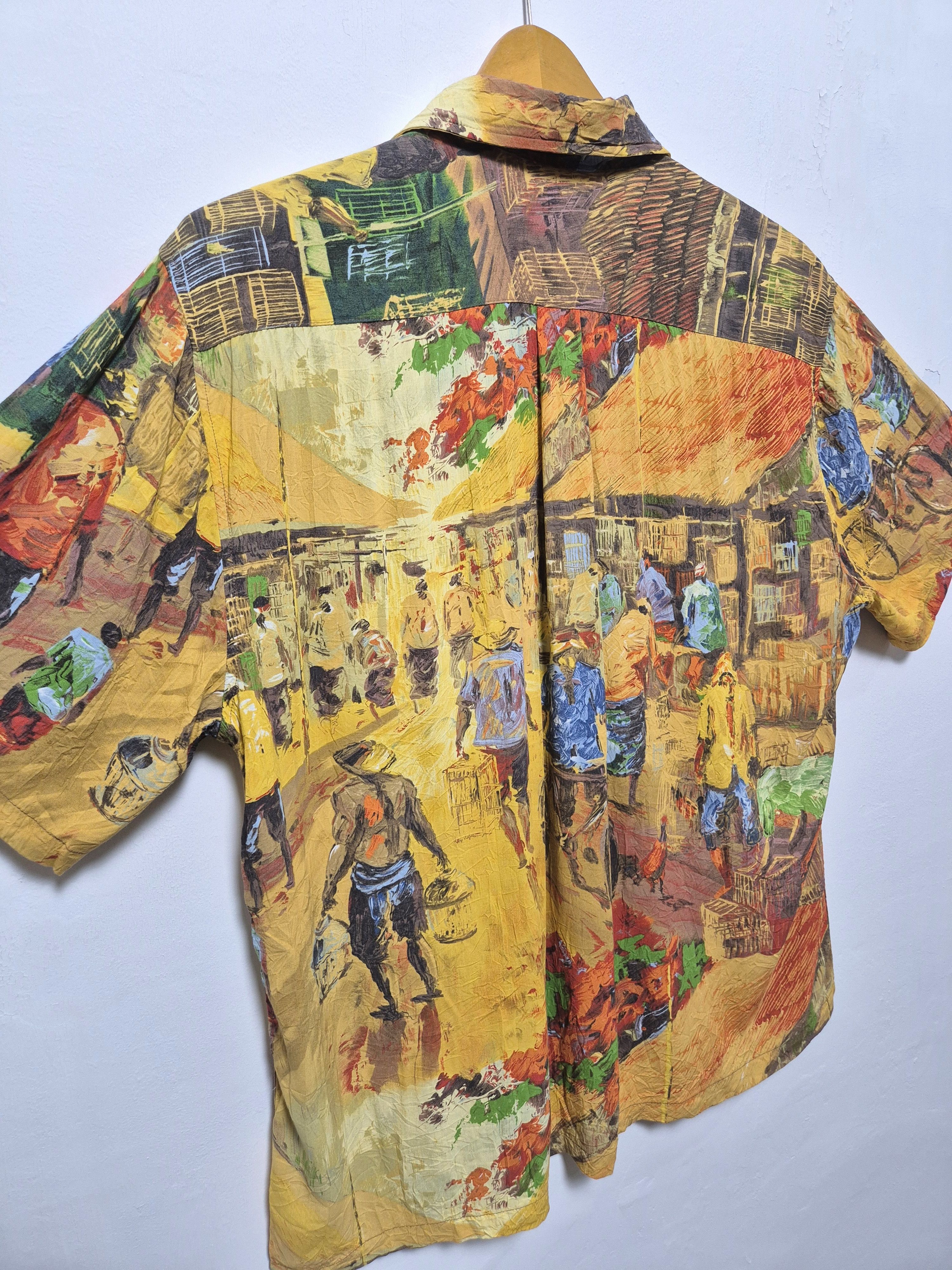 Jams World Jams World Village Graphic All-Over Print Rayon Shirt Size US L / EU 52-54 / 3 - 8 Thumbnail