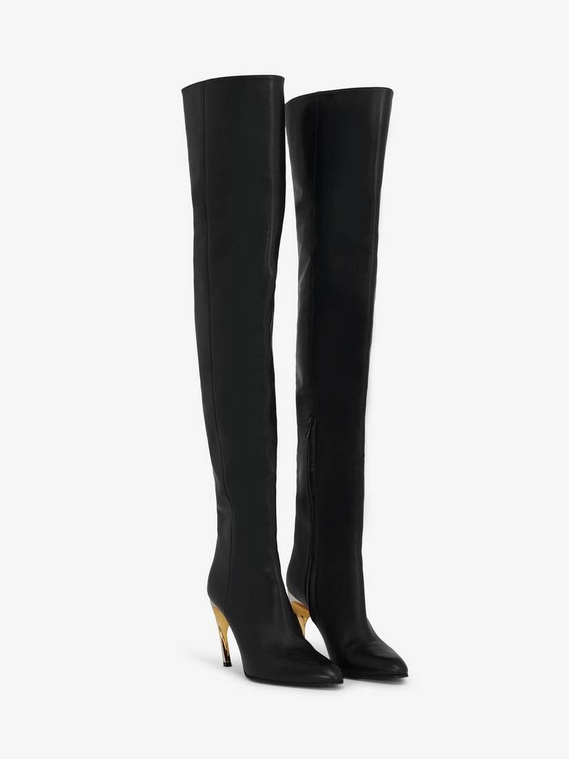 Alexander McQueen o1w1db10925 Armadillo Thigh High Boot in Black Size US 10 / IT 40 - 3 Thumbnail