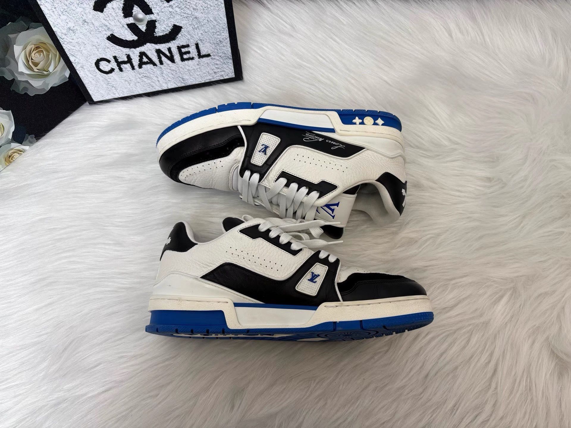 Louis Vuitton Louis Vuitton Fragment 2.0 Black Blue Low Sneakers K36 Size US 6 / EU 39 - 6 Thumbnail