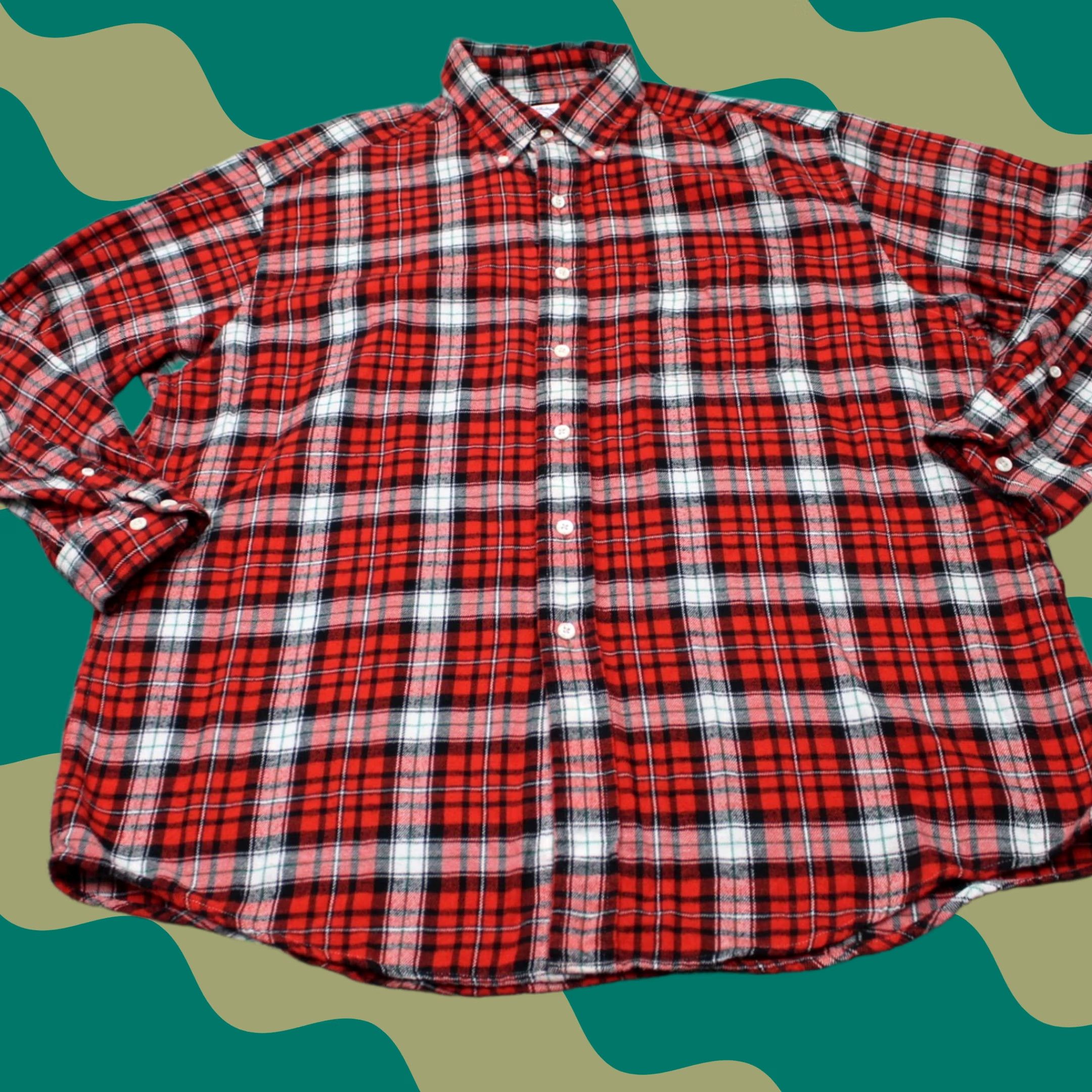 Brooks Brothers Brooks Brothers Sport Shirt Mens Large Red Plaid Cotton L/S Flannel Button Down Size US L / EU 52-54 / 3 - 1 Thumbnail