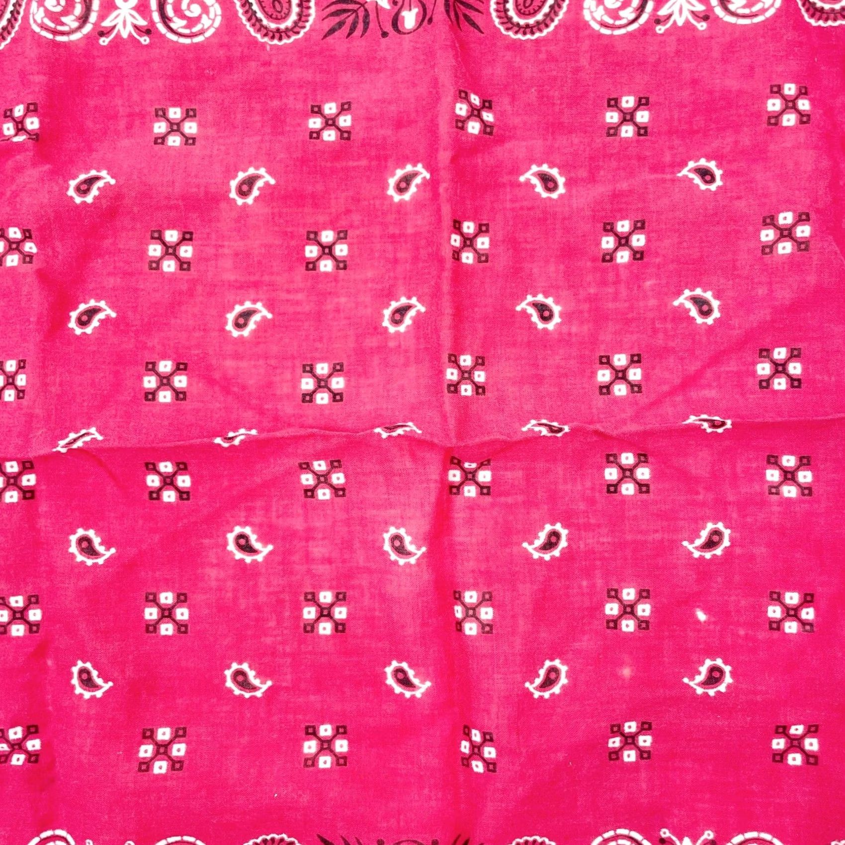 Vintage VINTAGE Tower Bandana Unisex 19" x 21" Red Paisley 100% Cotton Men Women Boys Girls Size ONE SIZE - 4 Thumbnail