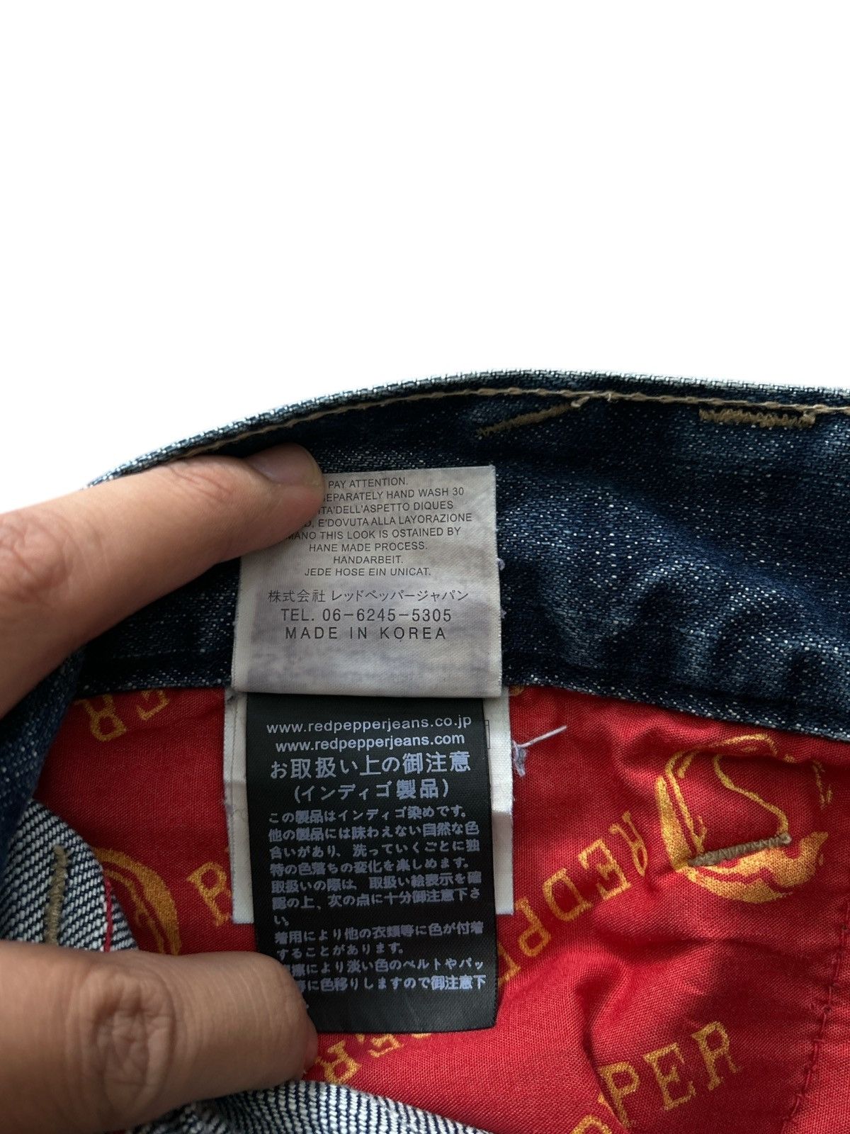 Japanese Brand Vintage Red Pepper "Gold Label" Distressed Biker Denim Jeans Size US 32 / EU 48 - 7 Thumbnail