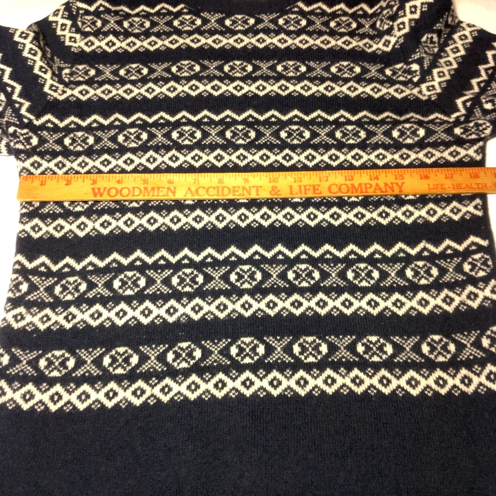 Lindbergh Lindbergh Sweater Pullover Women M Navy Blue White Fair Isle Nordic Wool Blend Knit Round Neck Long Sleeve Casual Size M / US 6-8 / IT 42-44 - 3 Thumbnail