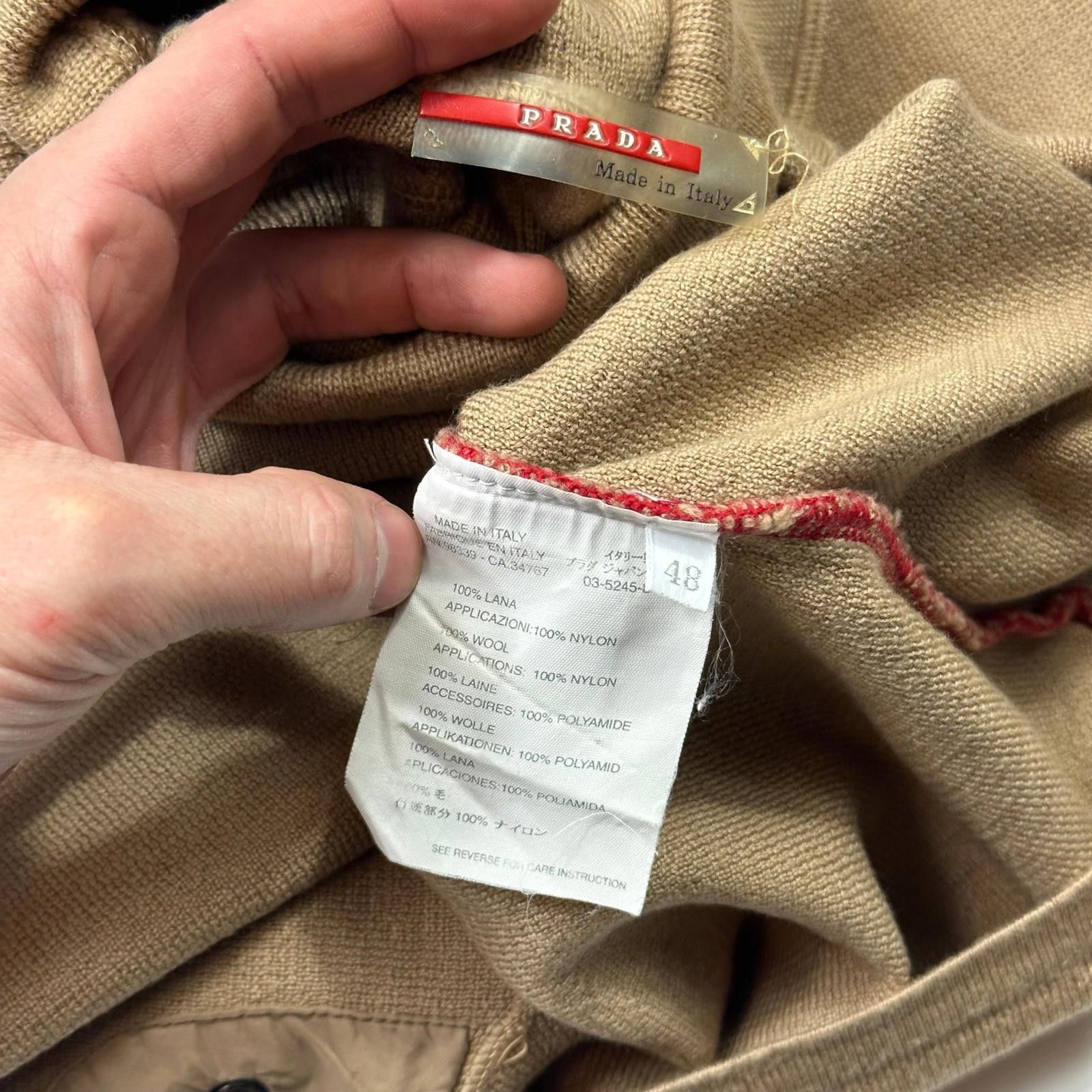 Prada Prada Sport 00’s Ventilated Roll-neck Camel Knit Jumper IT48 Size US M / EU 48-50 / 2 - 7 Thumbnail
