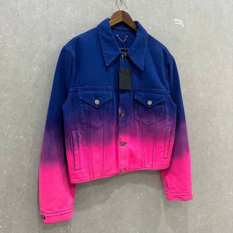 Louis Vuitton LOUIS VUITTON Blue Pink Gradient Denim Jacket Size US S / EU 44-46 / 1 - 4 Thumbnail
