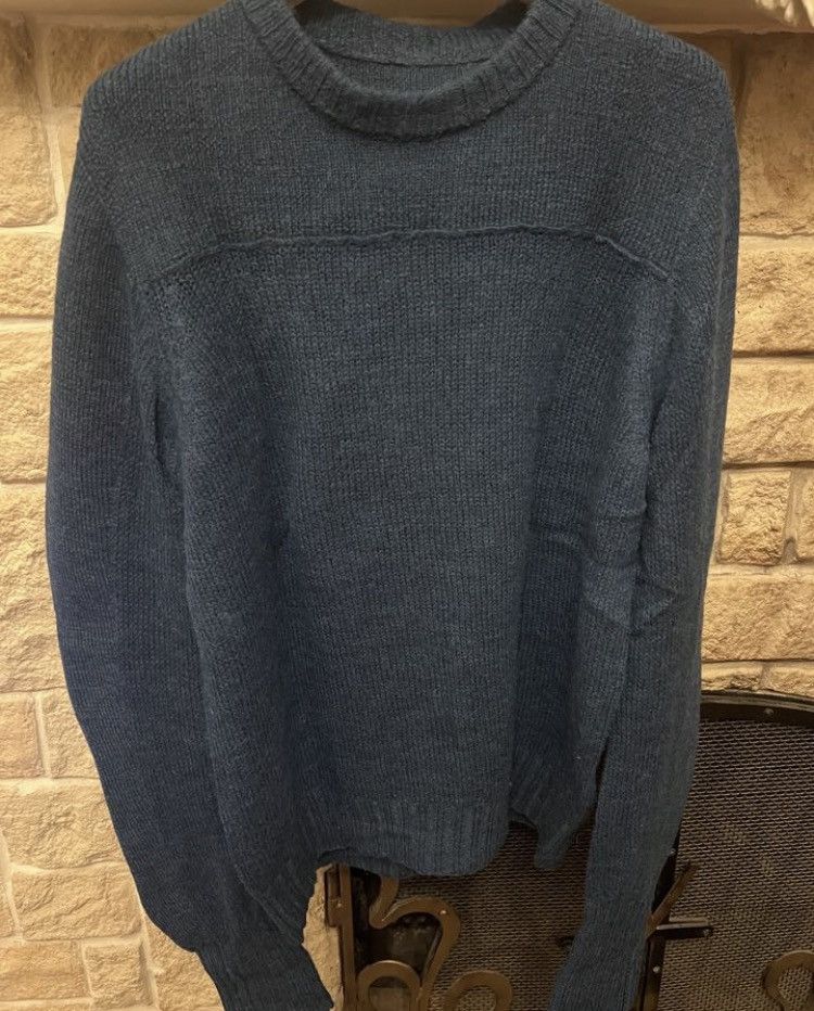 image of Maison Margiela Wool Cozy Alpaca Sweater in Blue, Men's (Size Medium)