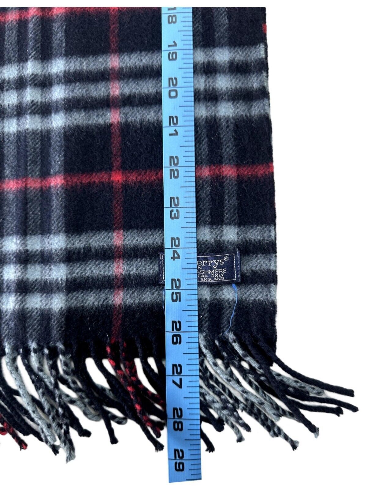 Burberry Burberrys Classic Check Unisex Scarf Blue 100% Cashmere Size ONE SIZE - 6 Thumbnail