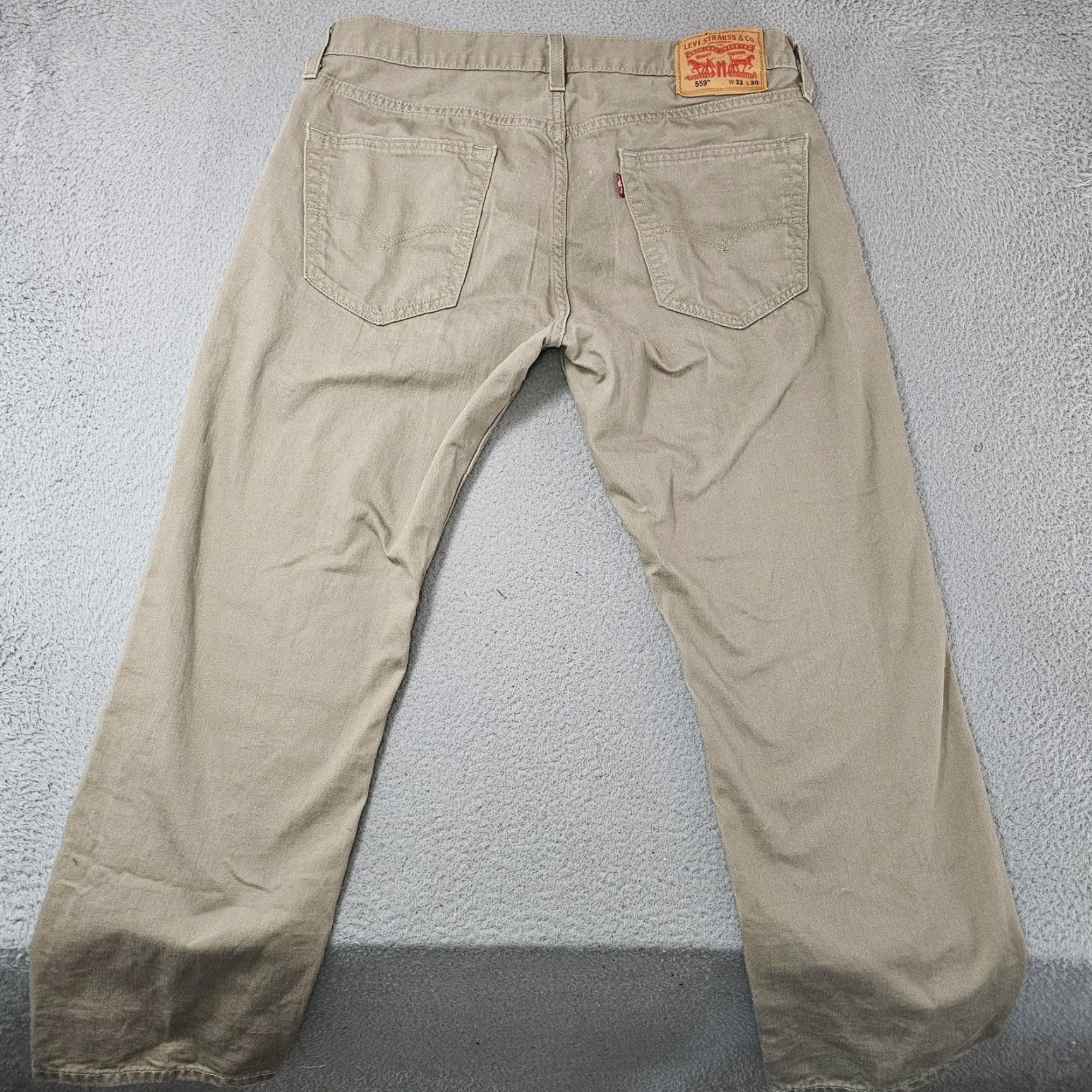 Levi's Levis Jeans Mens 33x27 Beige Straight Regular Fit Denim Pants - 100% Cotton, Zip, Five-Pocket, Regular Inseam 27 in, Vintage No, Light Wash Size US 33 - 5 Thumbnail
