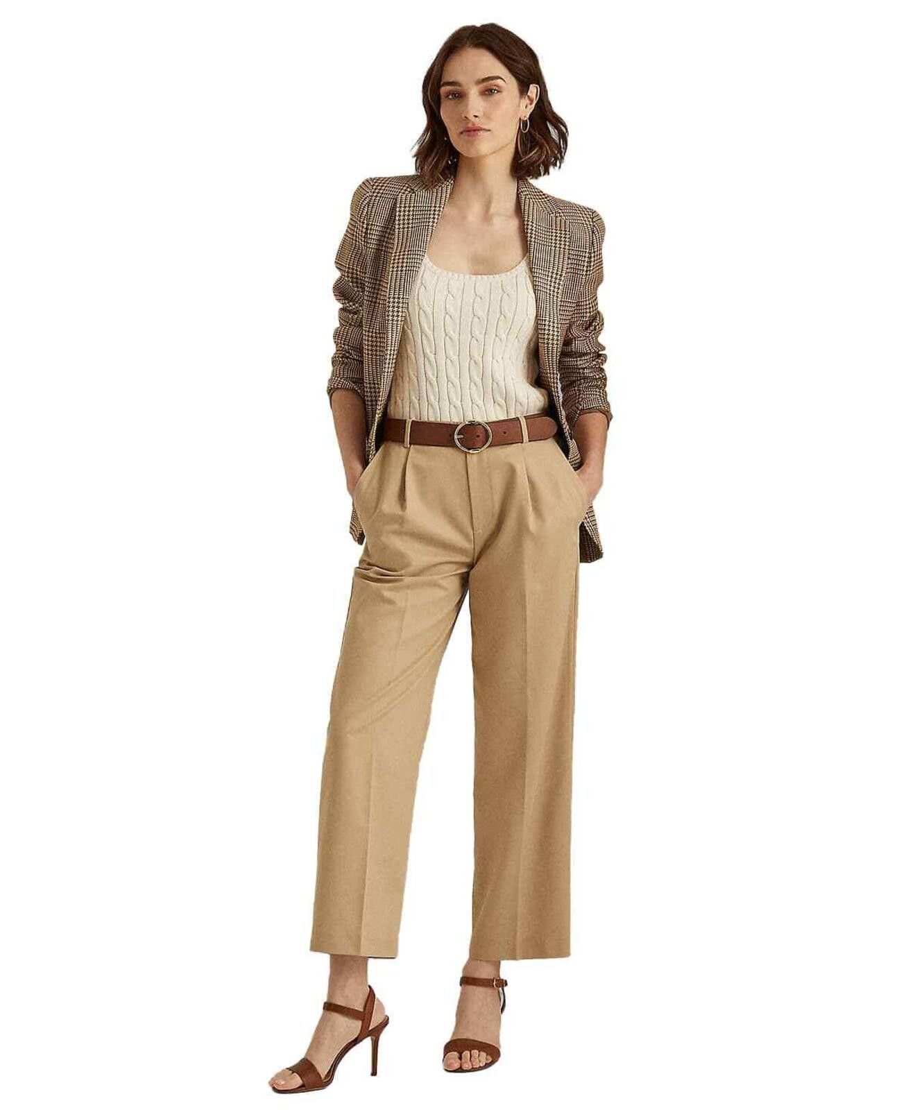 Lauren Ralph Lauren Lauren Ralph Lauren Petite Beige High Rise Ankle Pants 10 Size 32" / US 10 / IT 46 - 4 Thumbnail