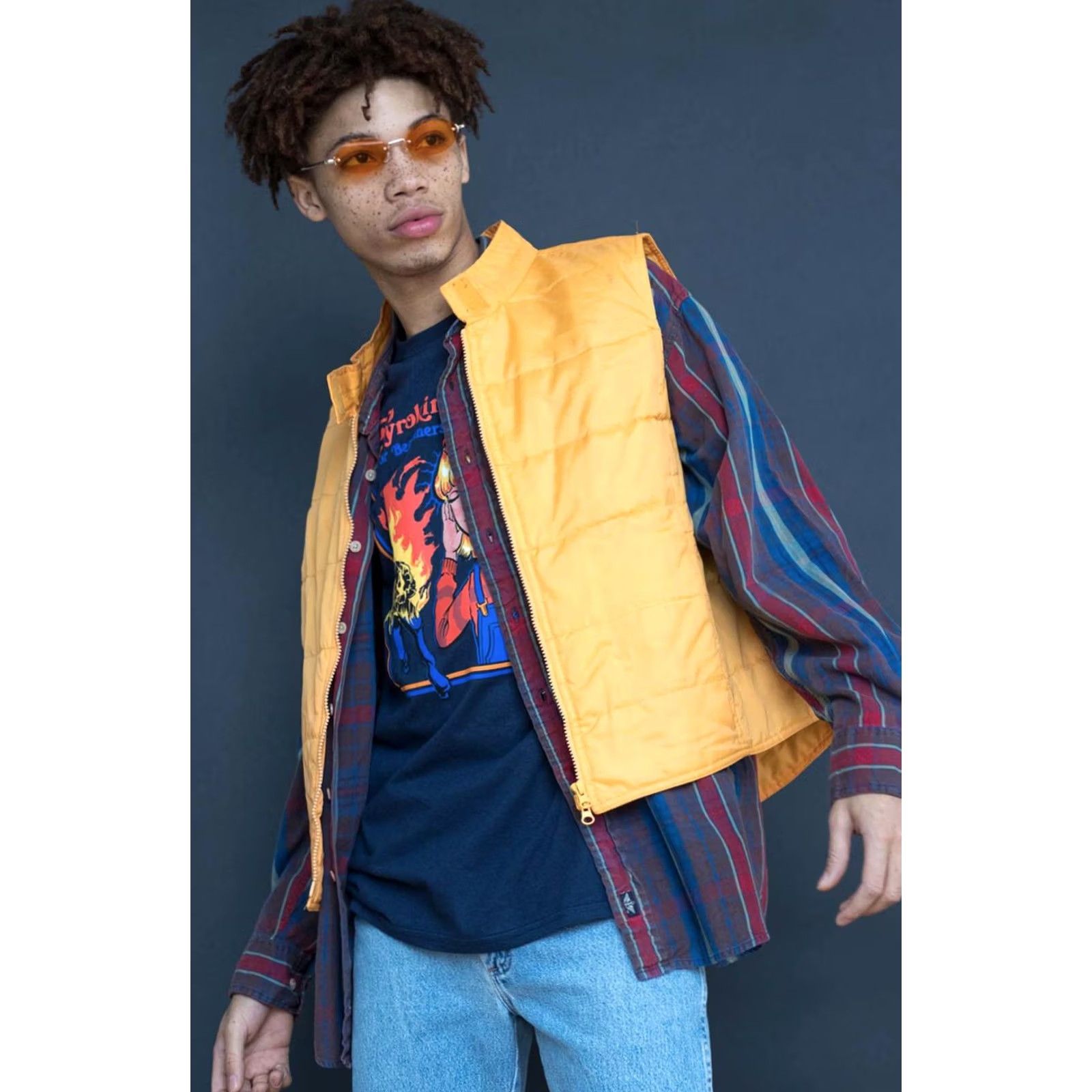 Vintage VINTAGE Golden Puffer Vest XL X-Large Nylon Ragstock Mens Womens Boys Girls Size US XL / EU 56 / 4 - 2 Thumbnail