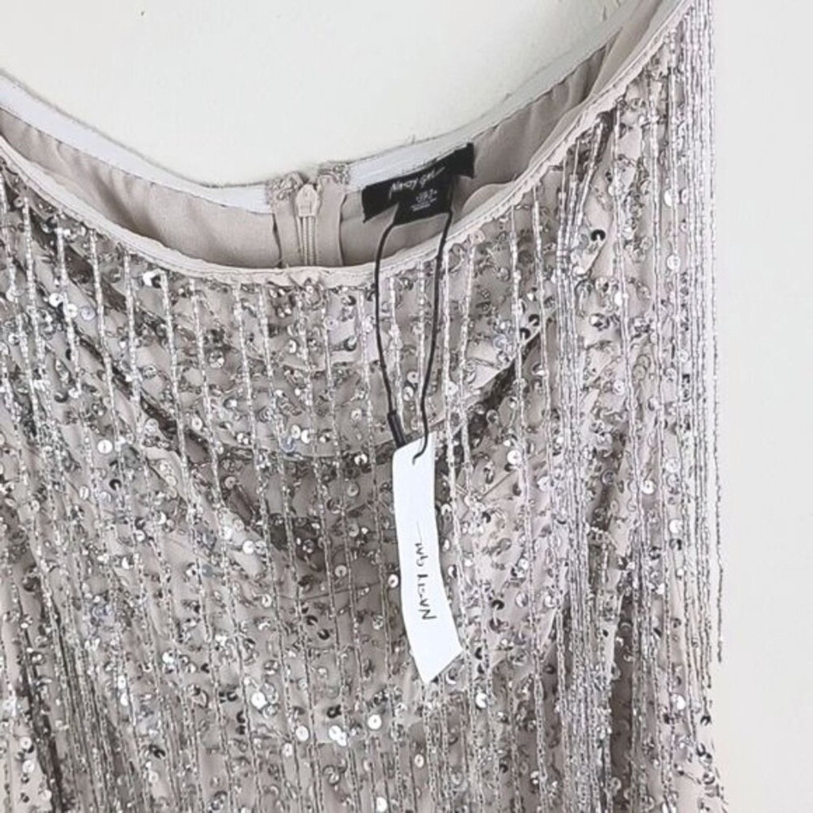 Nasty Gal Nasty Gal Bandeau Tassel Beaded Mini Dress size 2 Strapless Size XS / US 0-2 / IT 36-38 - 6 Thumbnail