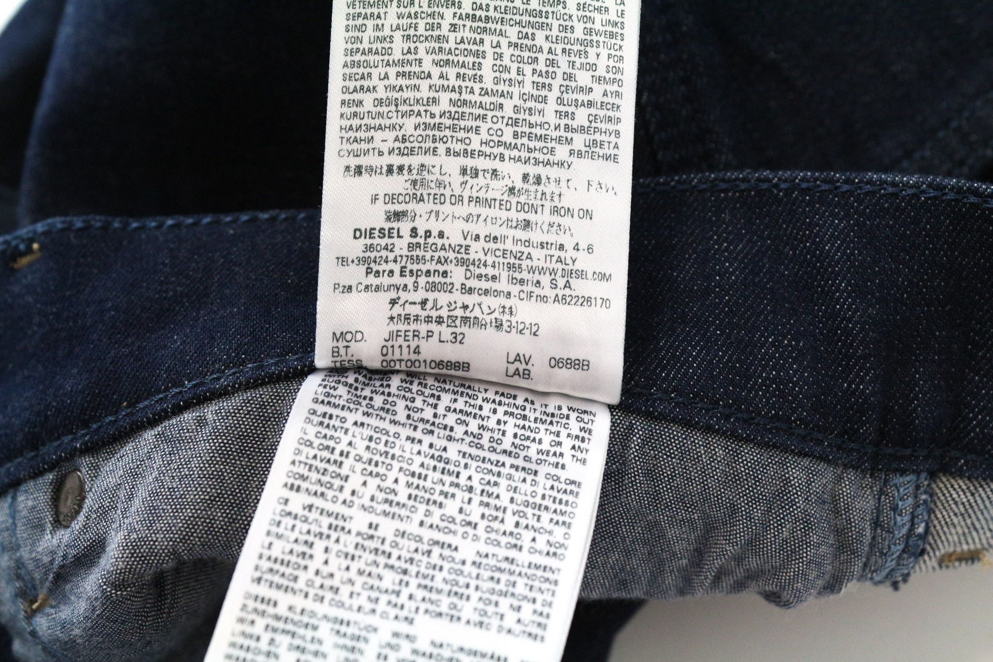 Diesel JIFER-P 0688B W32/L32 Blue Slim Taper Stretch Jeans 75626 Size US 32 / EU 48 - 9 Thumbnail
