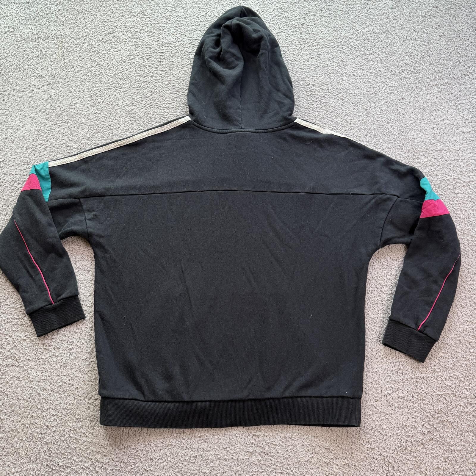 Adidas Adidas Originals Oversized Hoodie Black Trefoil 3 Stripe Y2K Size M / US 6-8 / IT 42-44 - 2 Thumbnail
