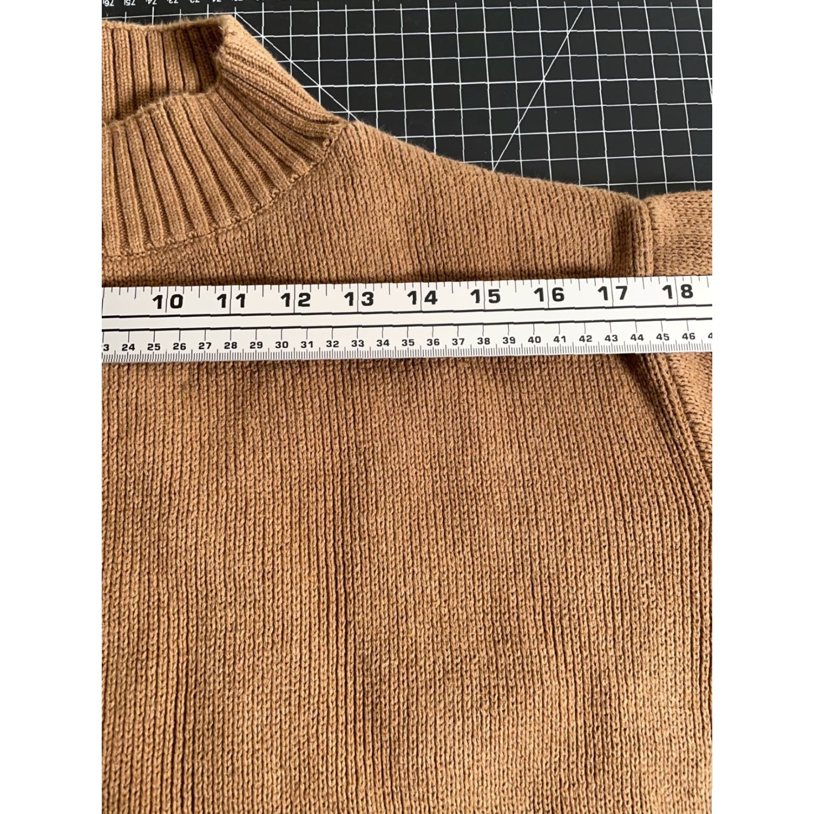 Paul James PAUL JAMES Heavyweight Cotton Mock Neck Sweater Adult XL Brown Chunky Knit Mens Size US XL / EU 56 / 4 - 7 Thumbnail