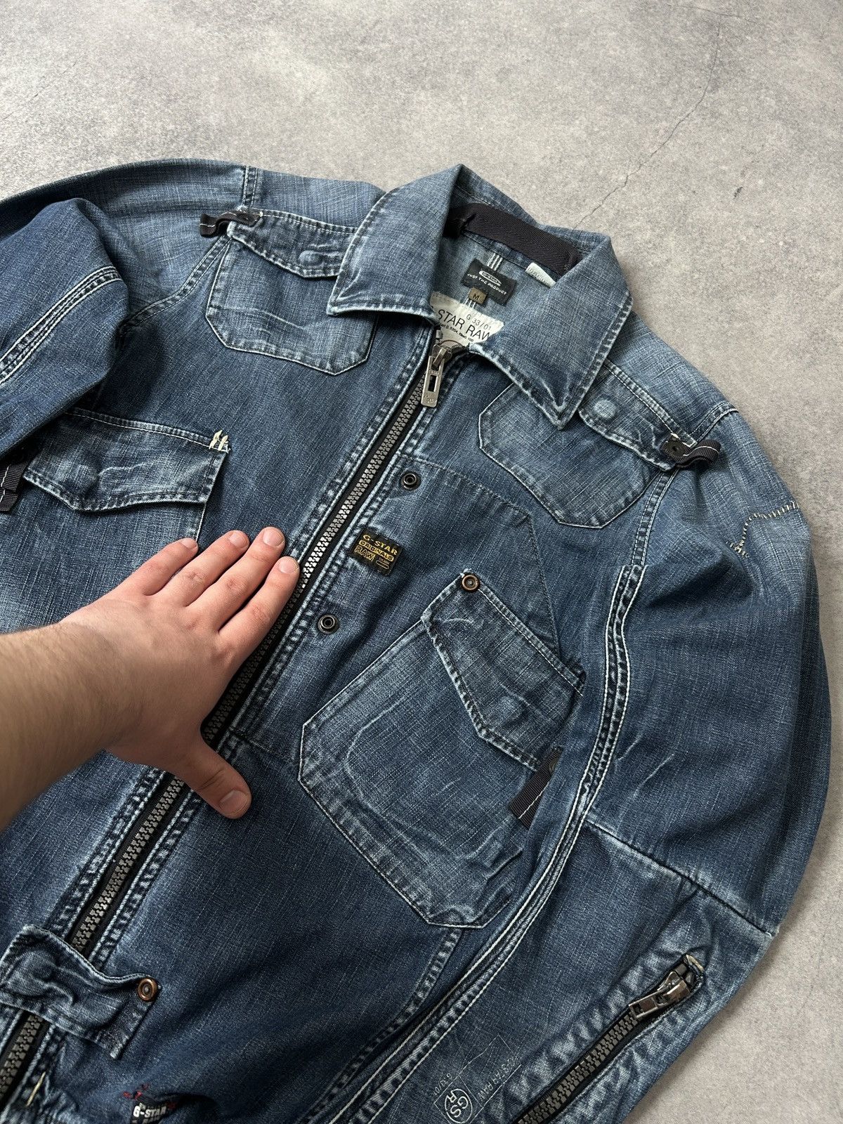 G-Star Vintage G-Star 00s denim bikers jacket mens Size US M / EU 48-50 / 2 - 5 Thumbnail